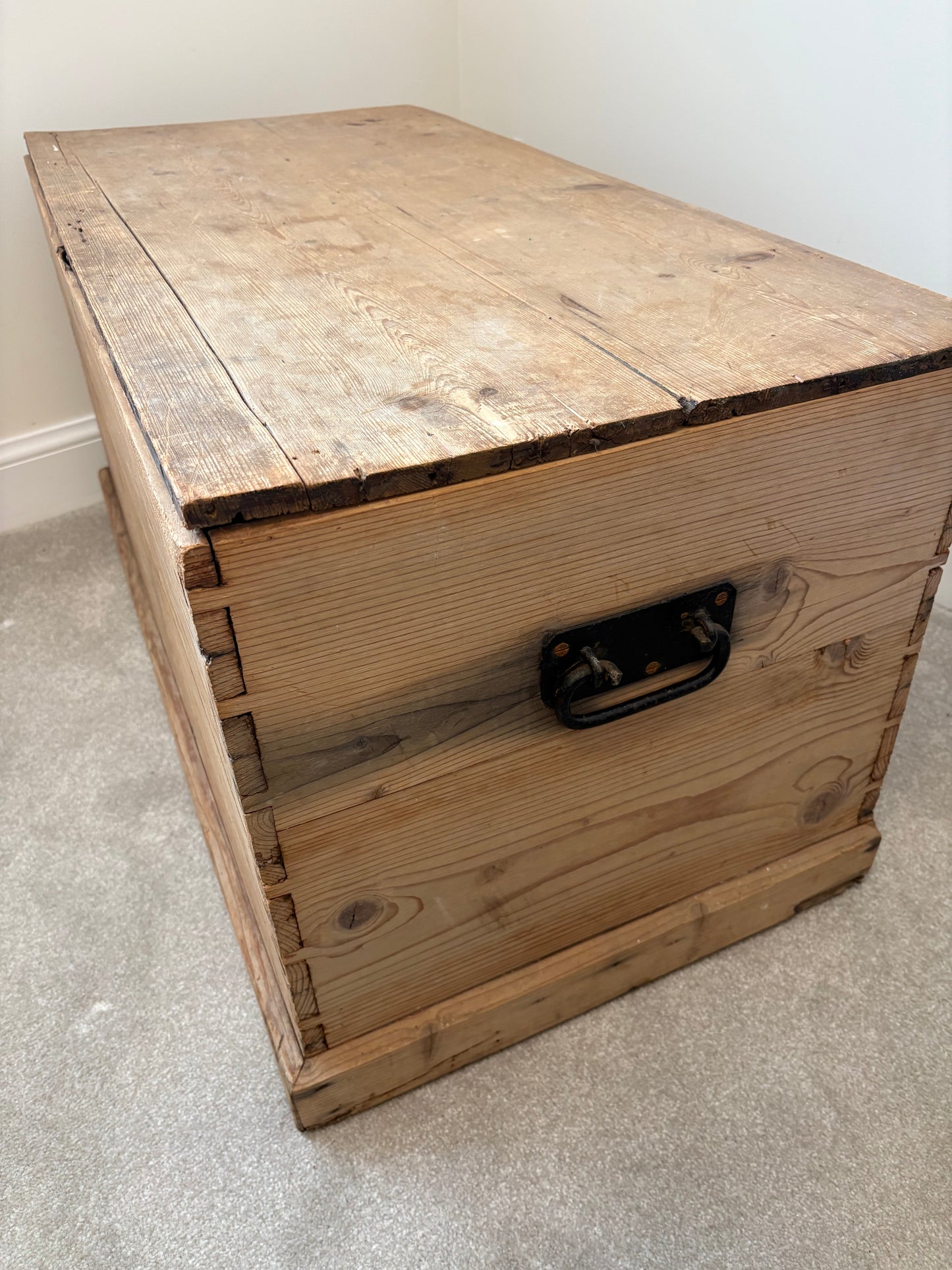 Antique Pine chest trunk blanket box storage coffee table