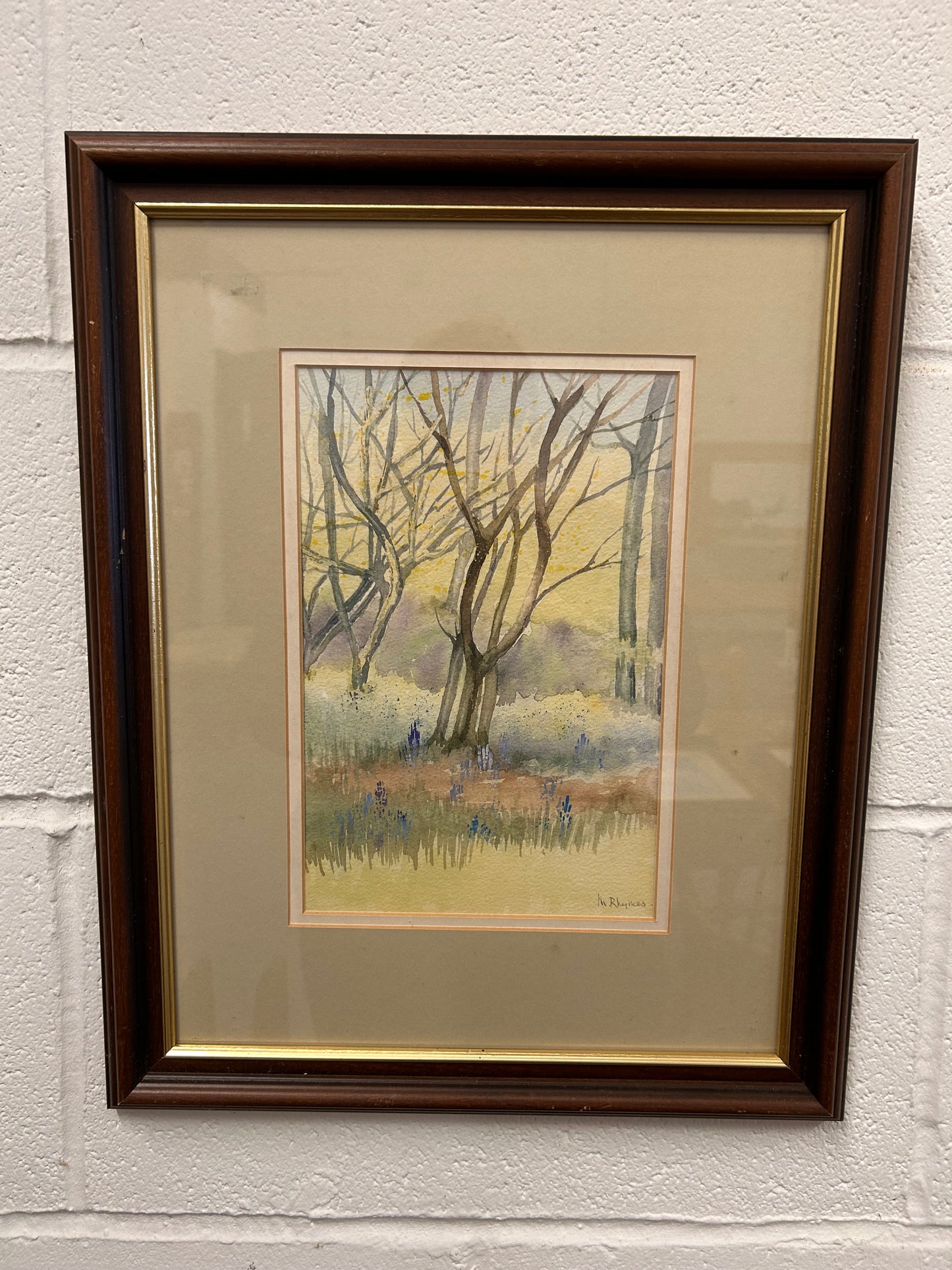 A Vintage framed and signed painting by Margaret Rhymes country scene