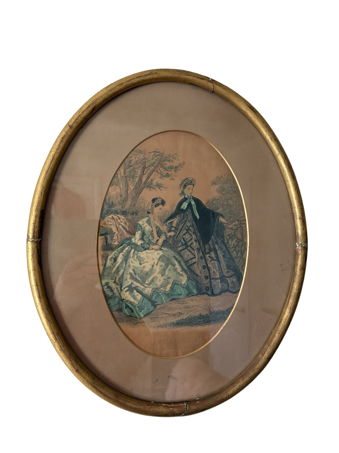 Victorian French Le Mode Illustrate Framed Fashion Print