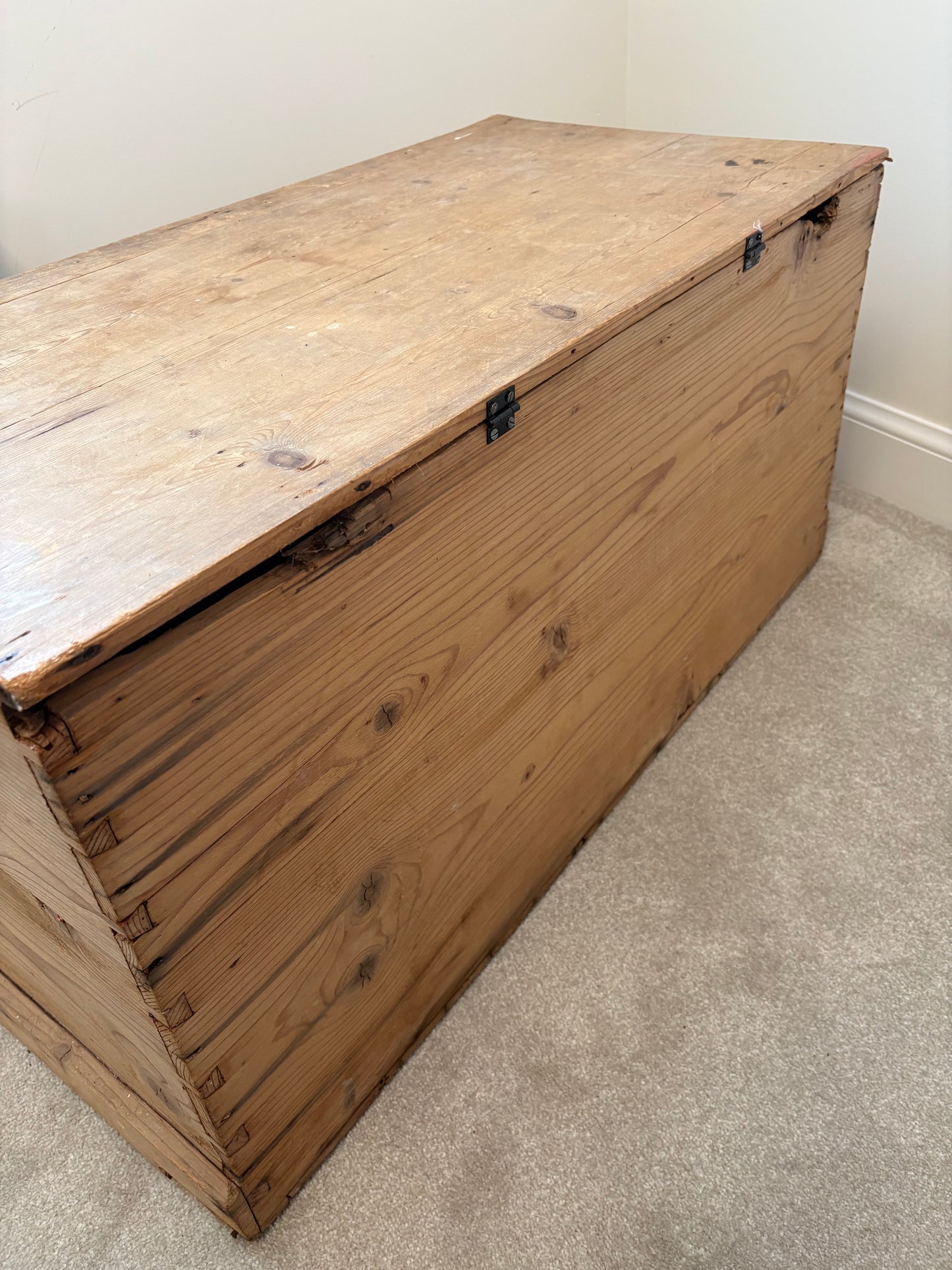 Antique Pine chest trunk blanket box storage coffee table