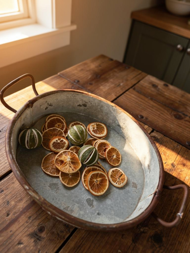 X1 Large metal rustic deep serving display tray Oval with handles