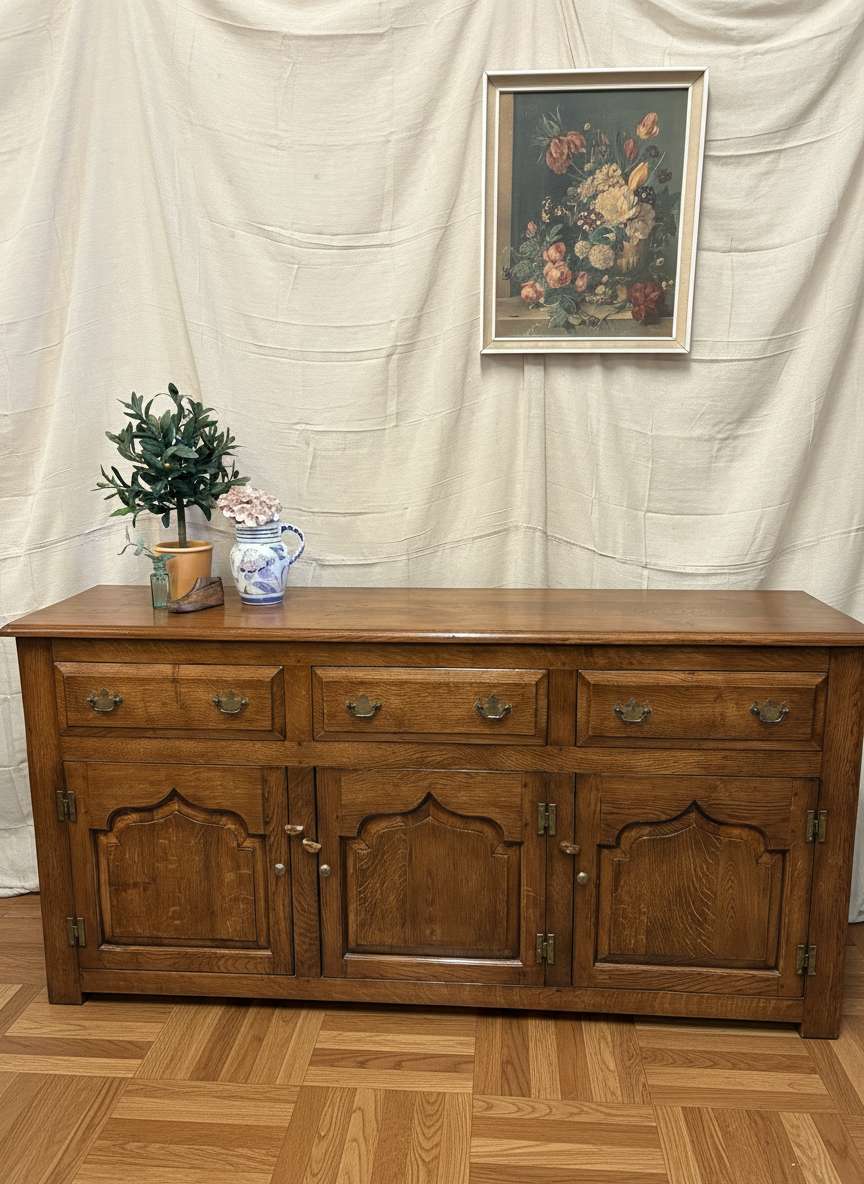 Country house, large, heavy, quality oak sideboard, excellent condition