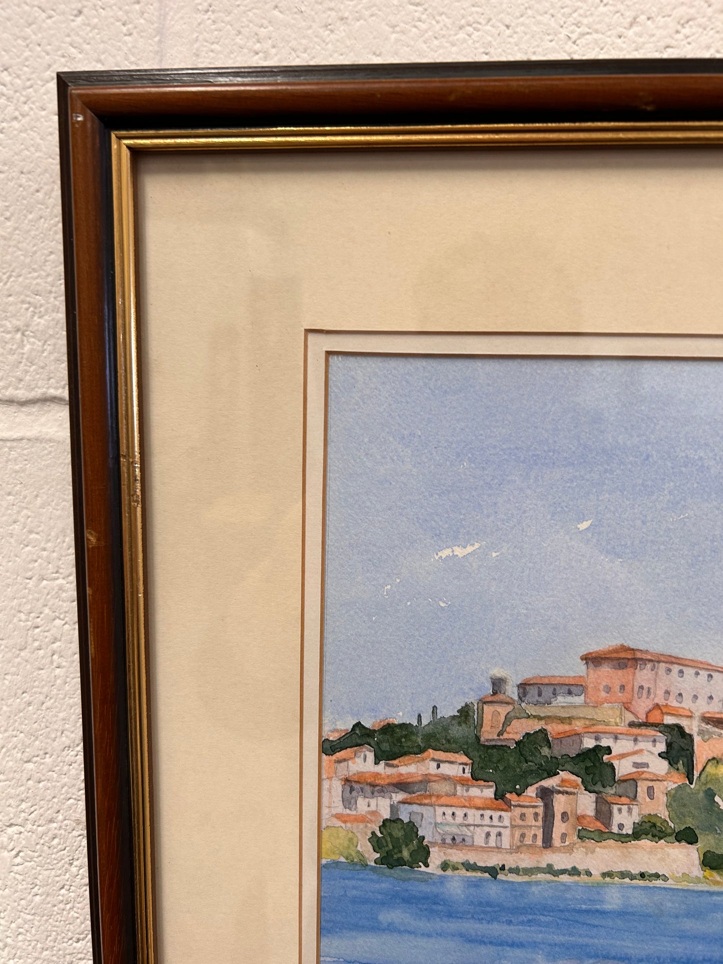 Lovely Vintage framed and signed coastal painting by Margaret Rhymes