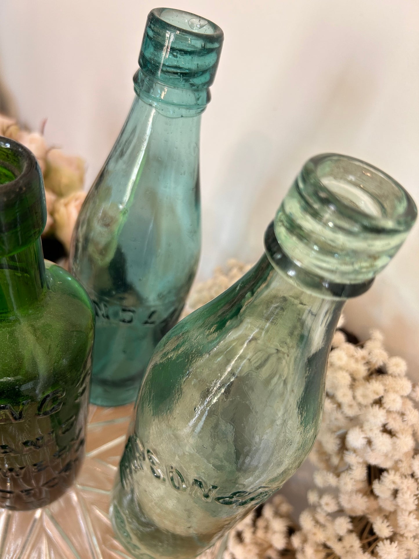 A Trio of vintage Yorkshire bottles various makers marks gorgeous colours
