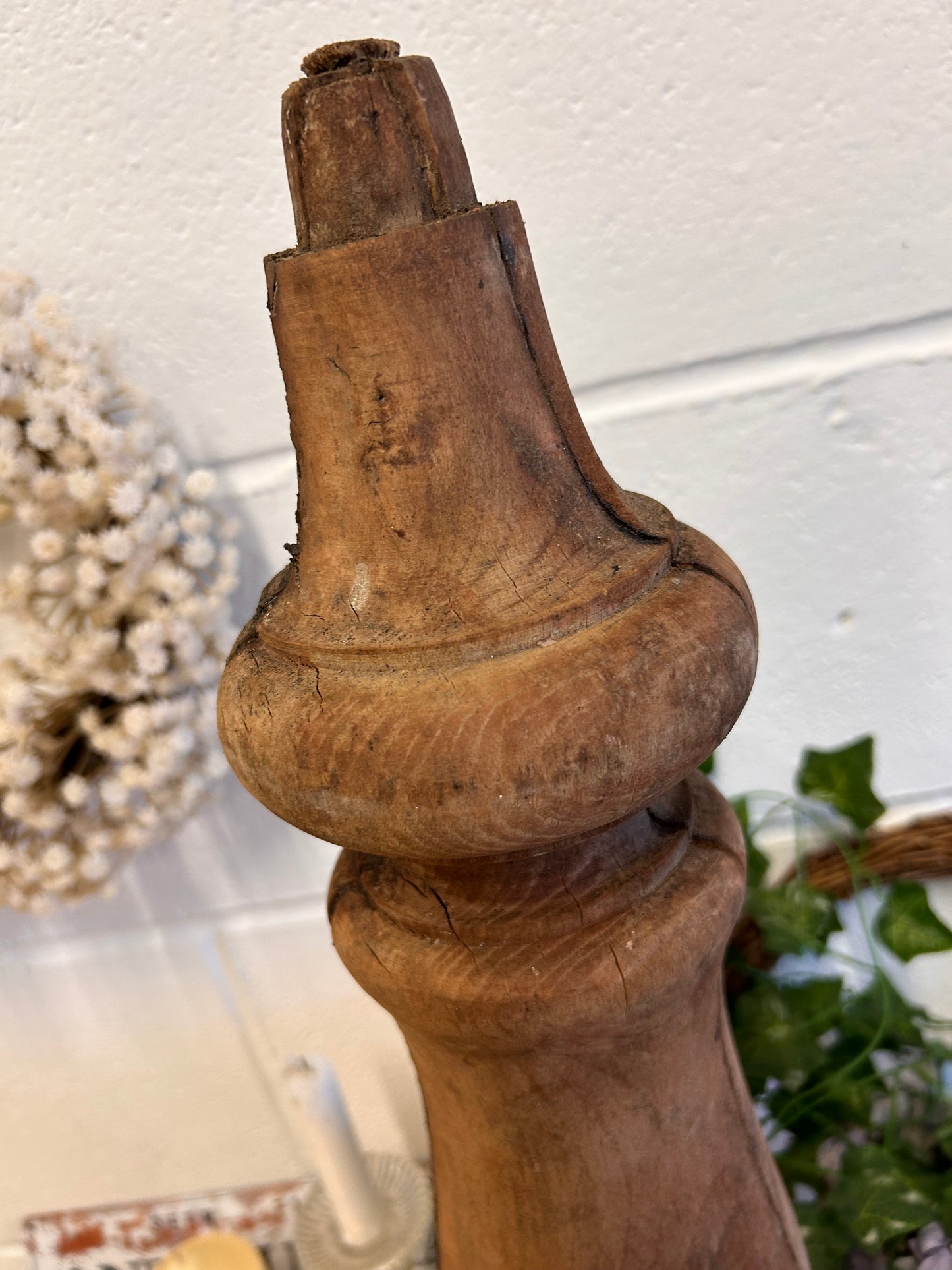 Old Shabby French 19thC Salvaged balistrail original finish repurposed decorative decor