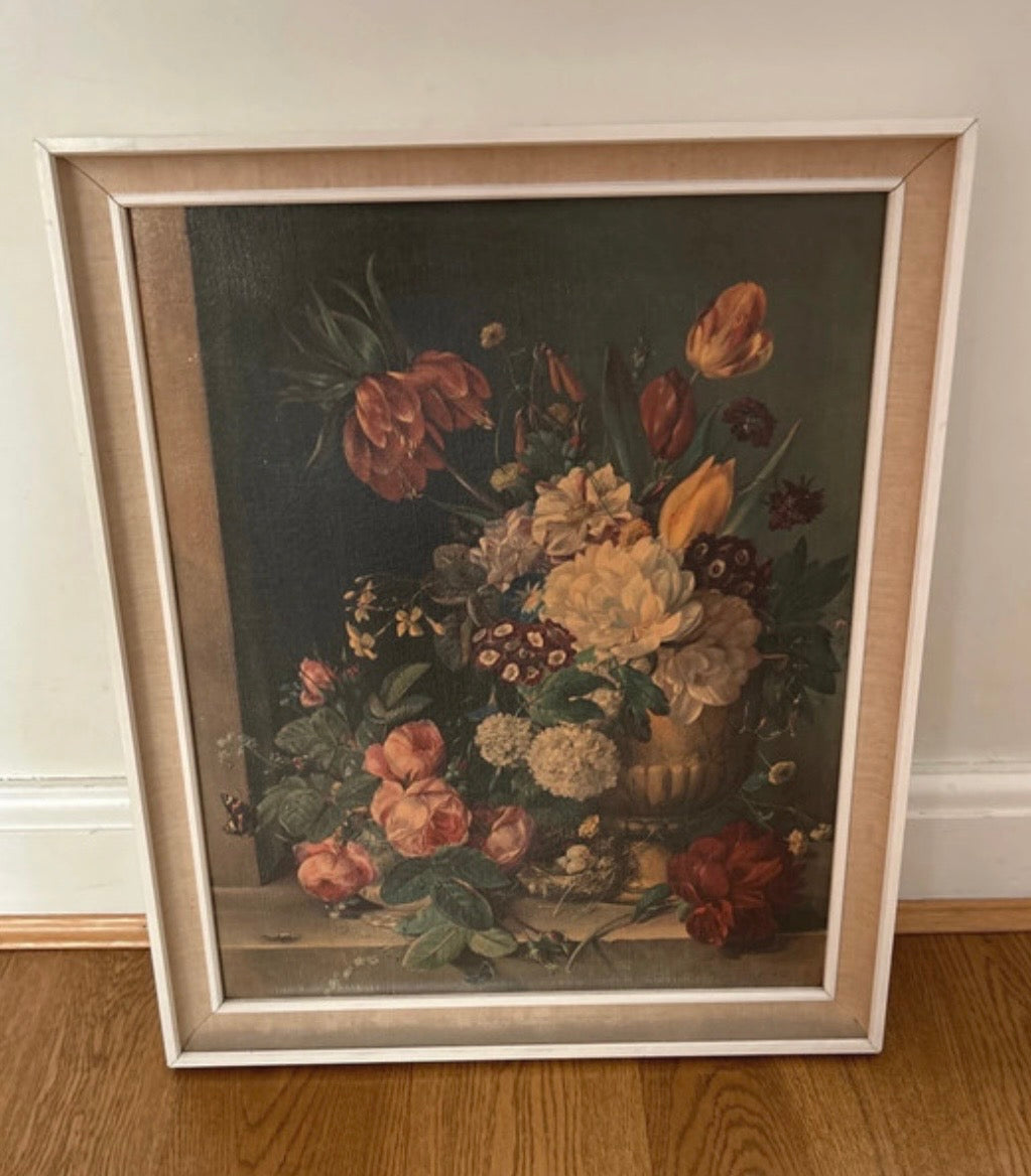 Vintage Dutch Masters still life floral print framed good condition 