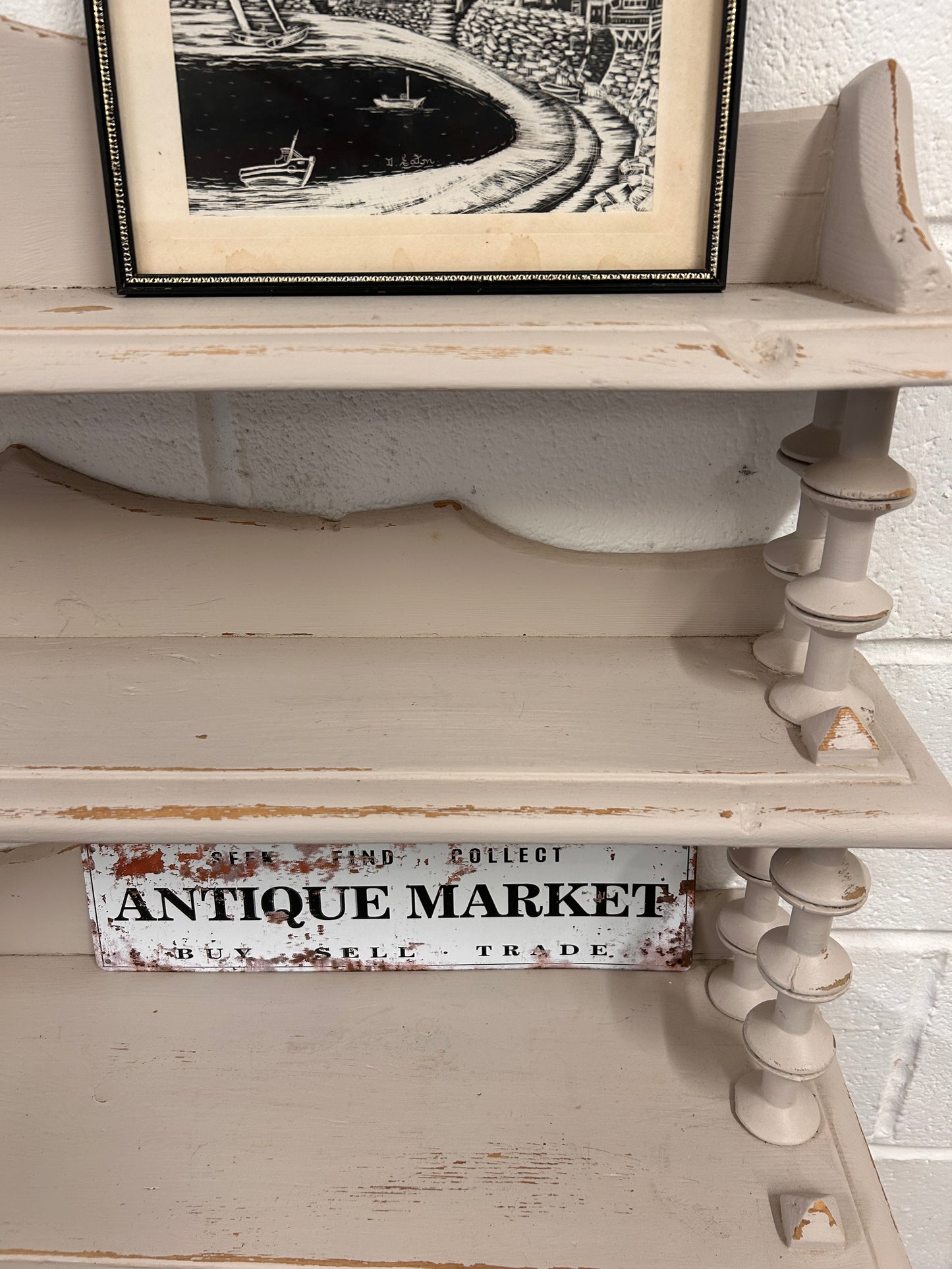 Painted Shabby Vintage Shelf unit - Freestanding or Wall hung
