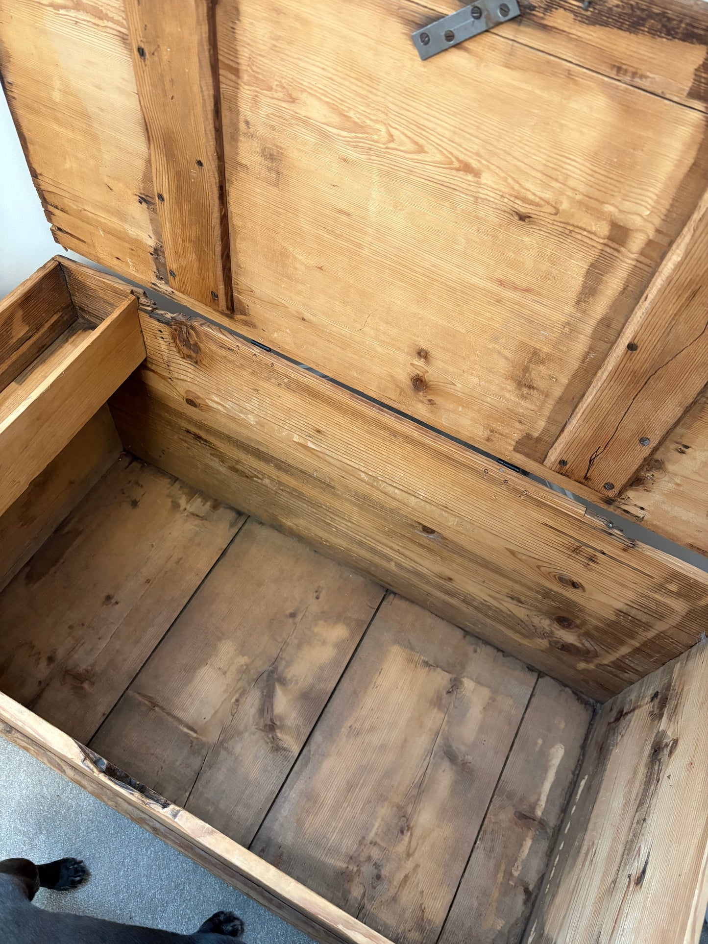 Antique Pine chest trunk blanket box storage coffee table