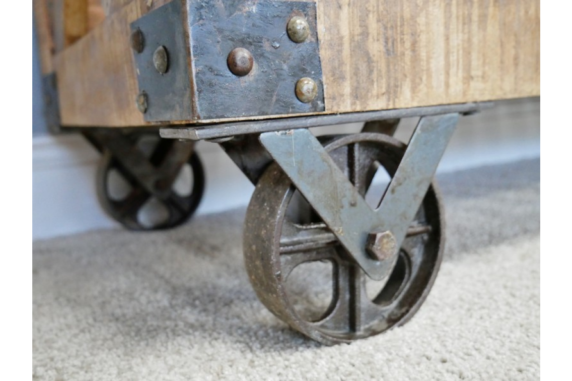 Industrial Trolley Style TV Stand or side table