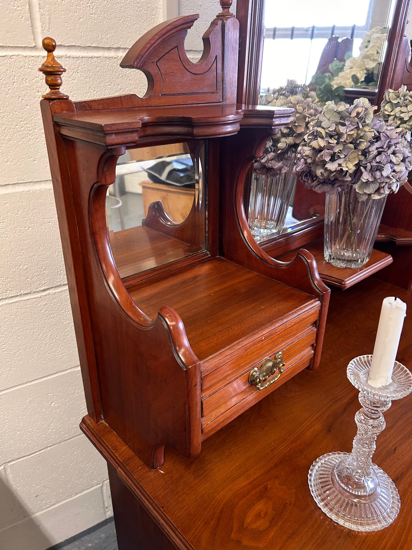 Beautiful Antique Dressing Chest of Drawers with Mirror Good Condition
