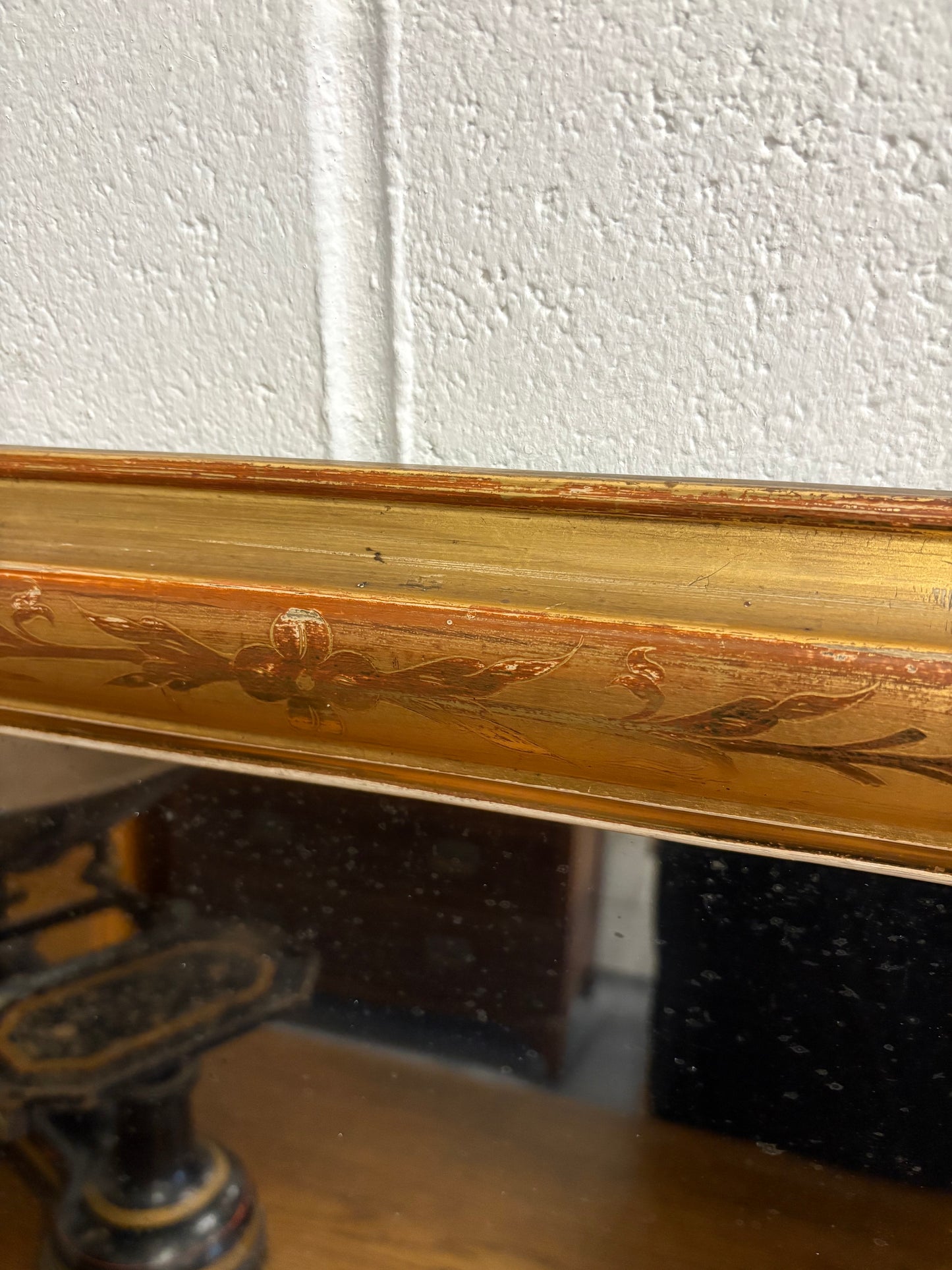 Stunning 19th Century Antique Gilt framed Foxed Glass overmantle mirror