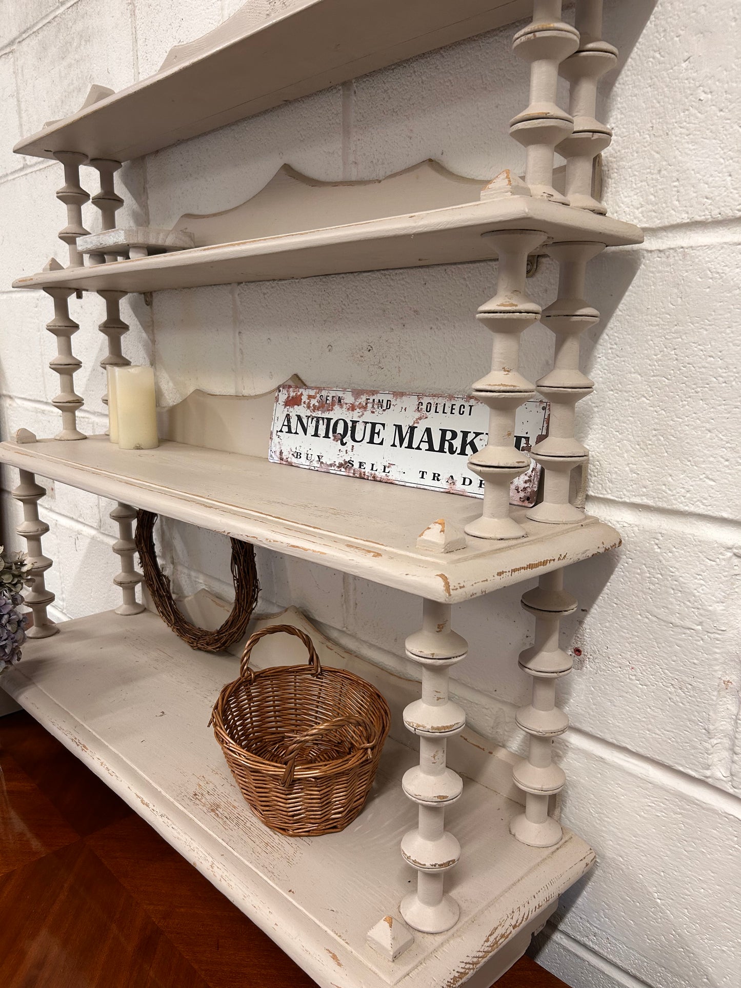 Painted Shabby Vintage Shelf unit - Freestanding or Wall hung