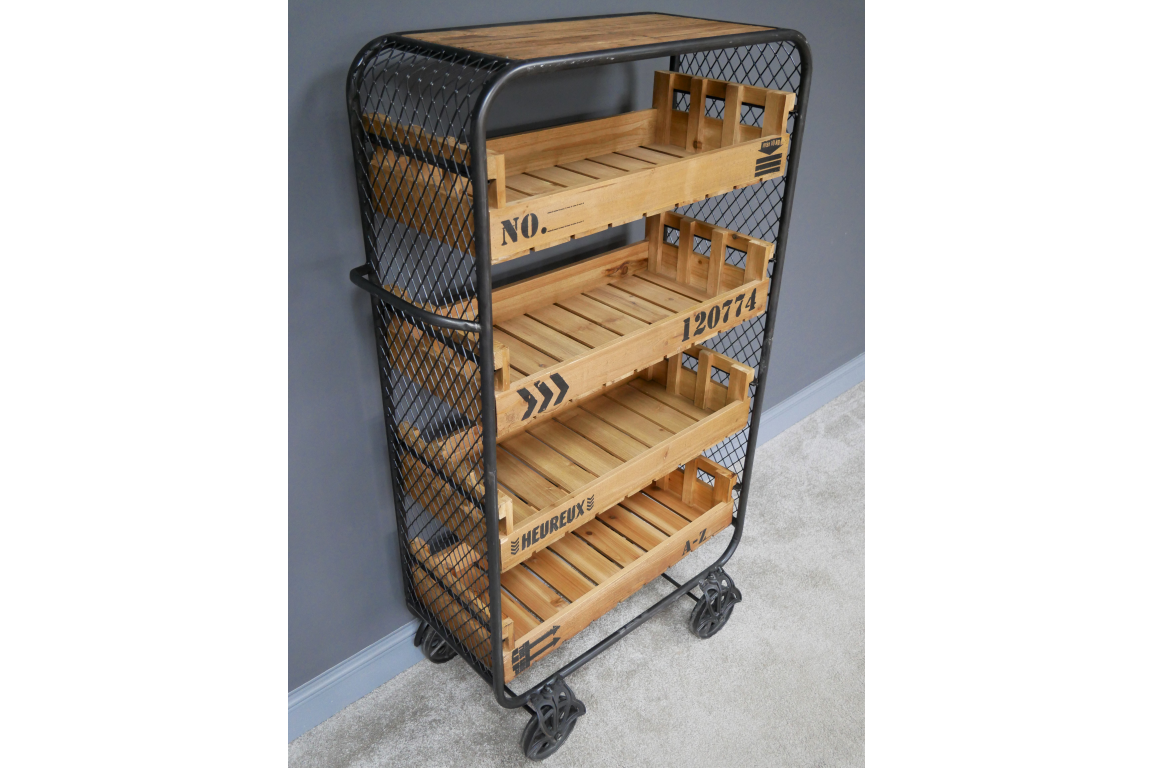 Storage Trolley shelf unit on wheels kitchen utility bathroom