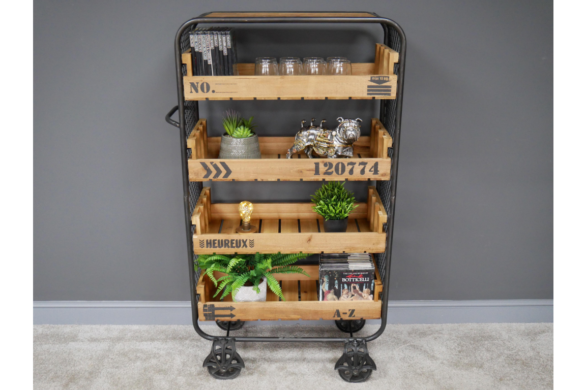 Storage Trolley shelf unit on wheels kitchen utility bathroom