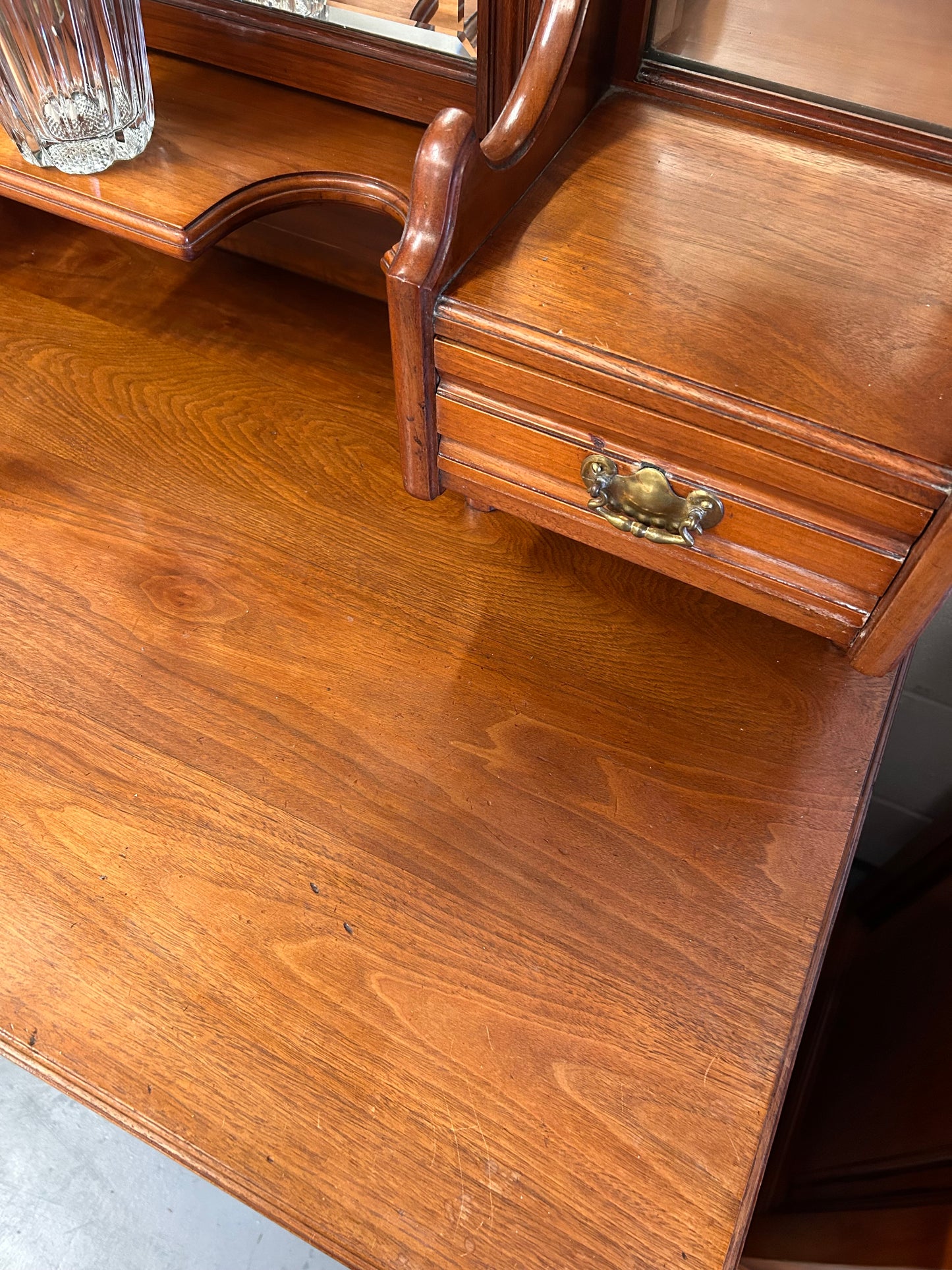 Beautiful Antique Dressing Chest of Drawers with Mirror Good Condition