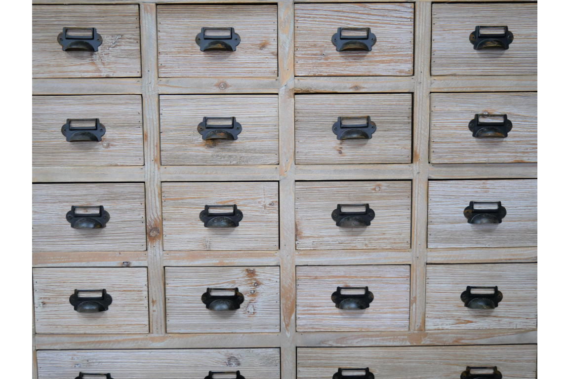 Gorgeous Antique Vintage Style Multi Drawer Storage Wooden Cabinet