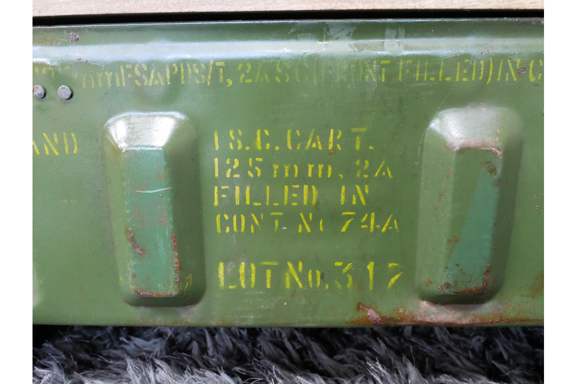 Reclaimed & upcycled green metal Military Case Coffee / Side Table