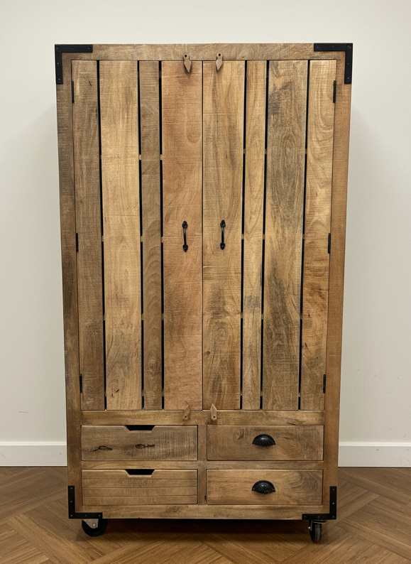 Rustic Wooden Kitchen Pantry Larder storage Cupboard Unit Delivery UK