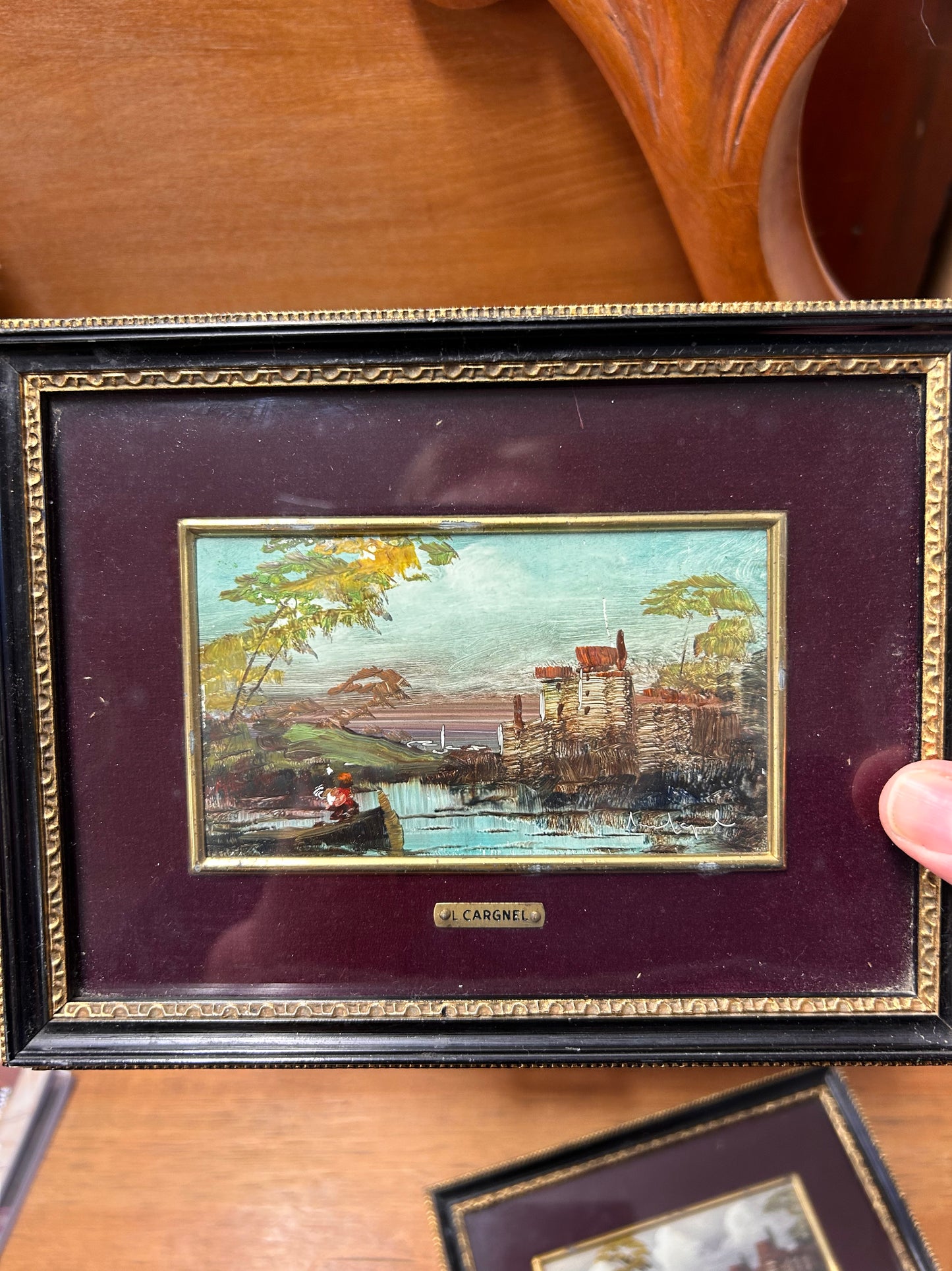 A pair of small Luciano Cargel oil paintings framed and signed