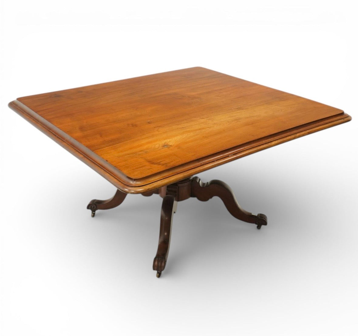 Victorian mahogany centre or dining table, rectangular top with folding action Seats 4