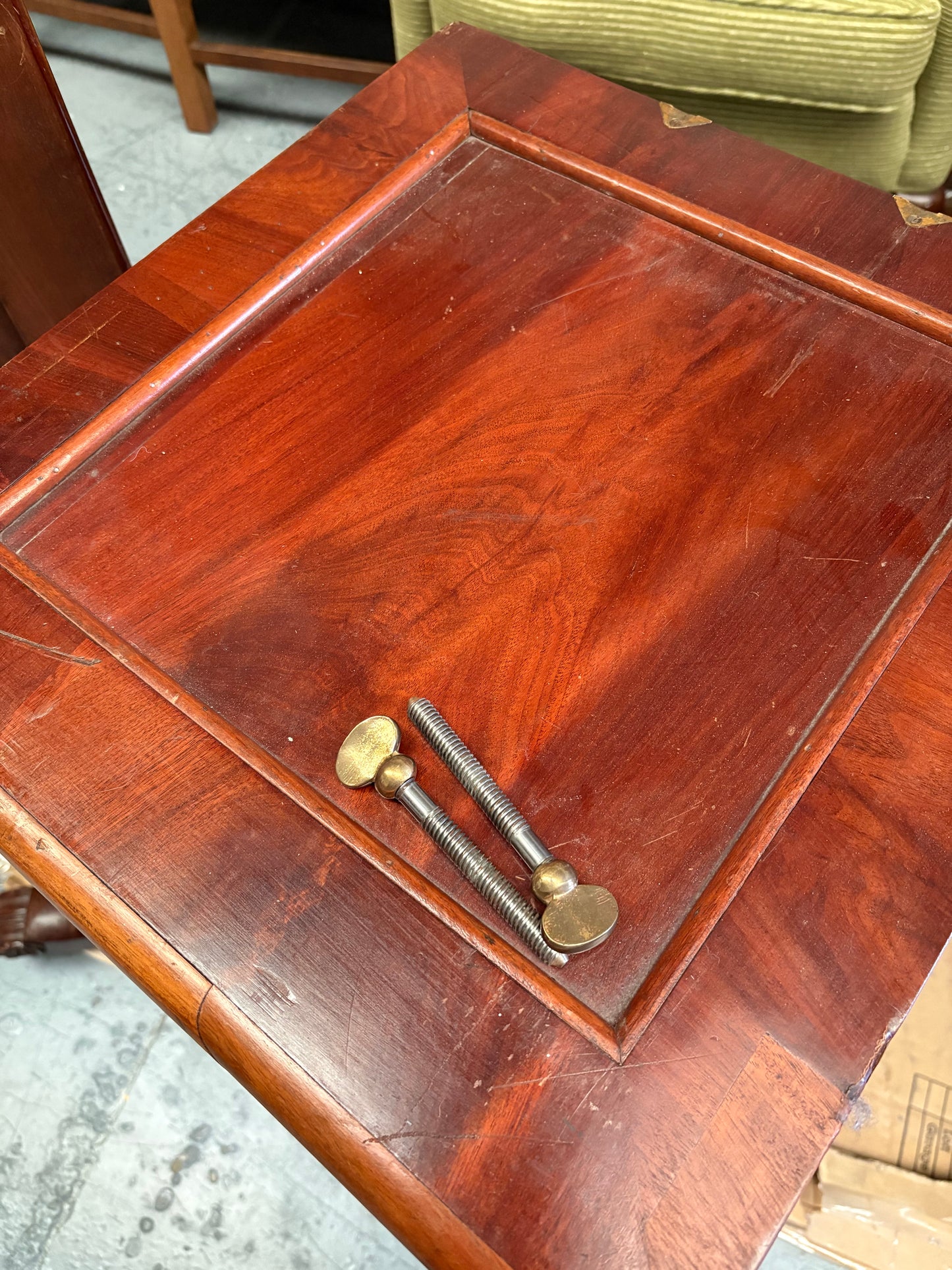 Victorian mahogany centre or dining table, rectangular top with folding action Seats 4