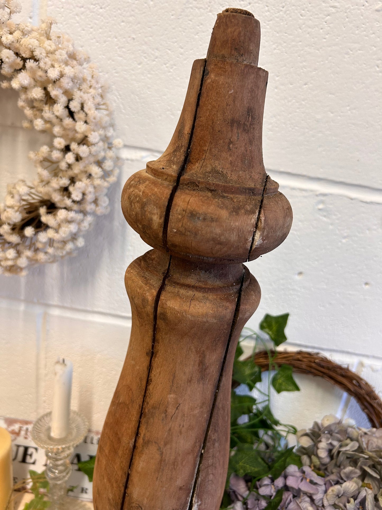 Old Shabby French 19thC Salvaged balistrail original finish repurposed decorative decor