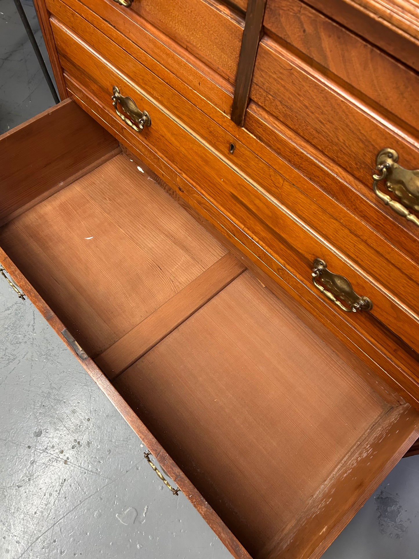 Beautiful Antique Dressing Chest of Drawers with Mirror Good Condition
