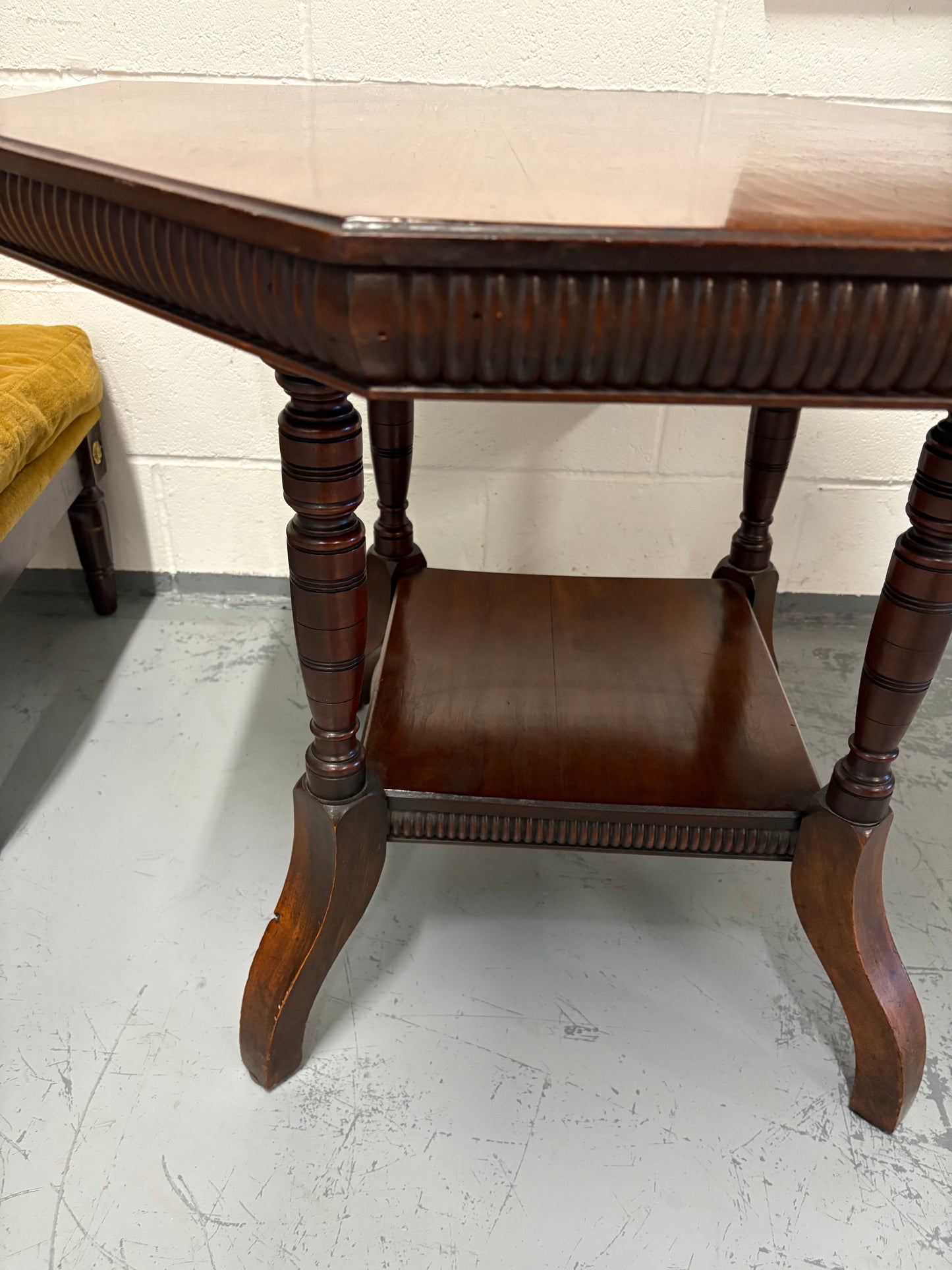 Antique Mahogany Octagonal Centre Table with Undershelf