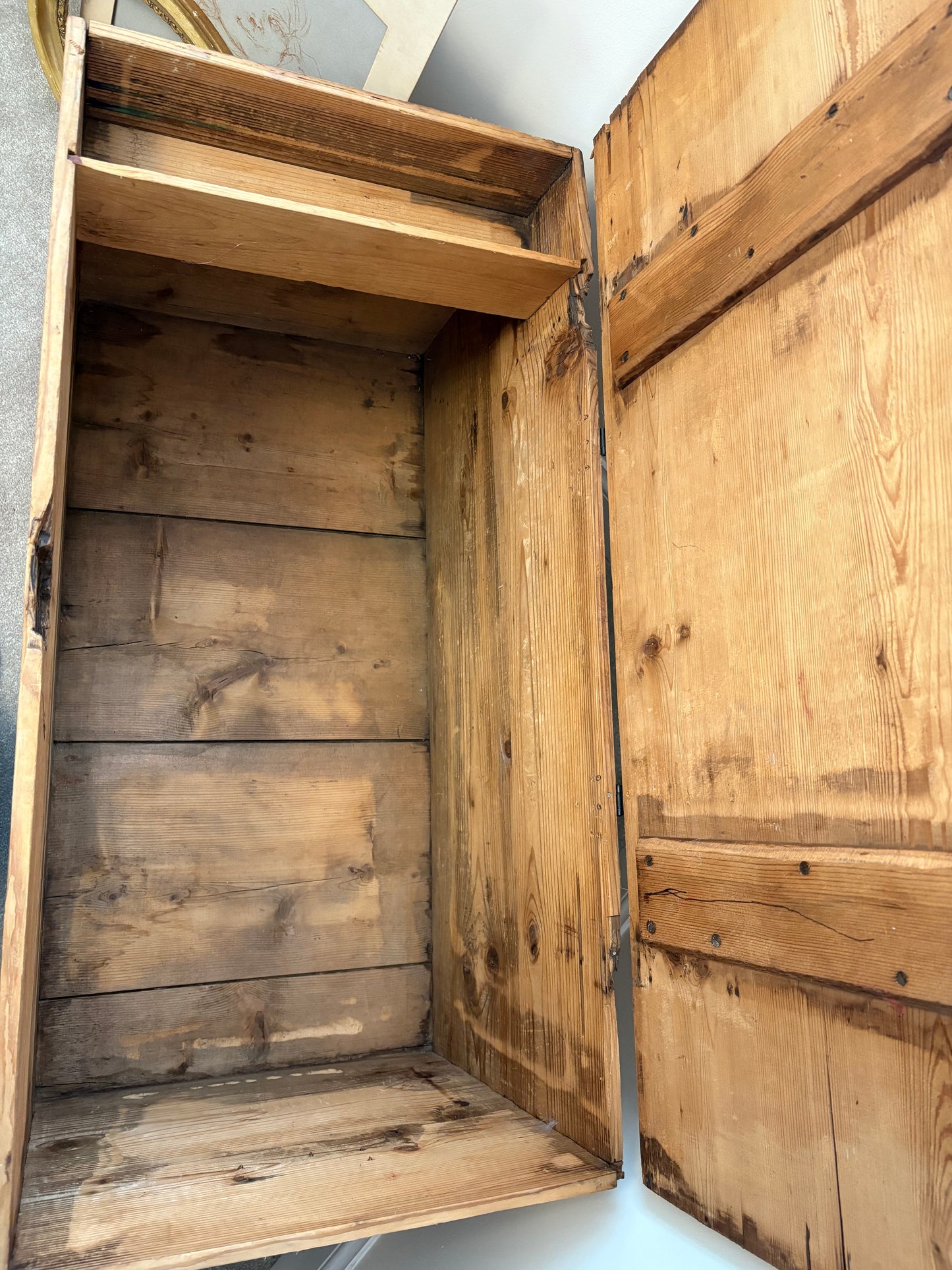 Antique Pine chest trunk blanket box storage coffee table