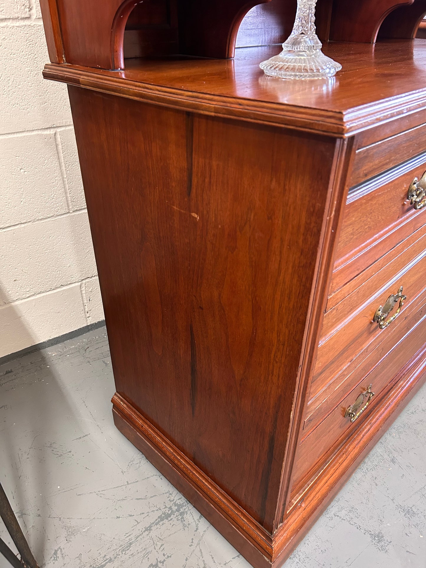 Beautiful Antique Dressing Chest of Drawers with Mirror Good Condition