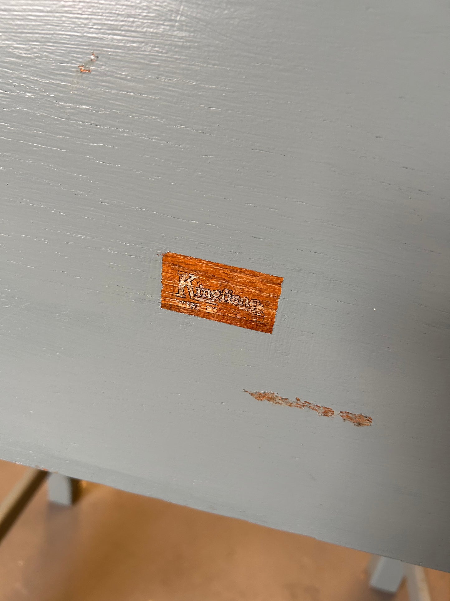 A Child’s painted blue traditional vintage school desk from 1950’s lift off lid