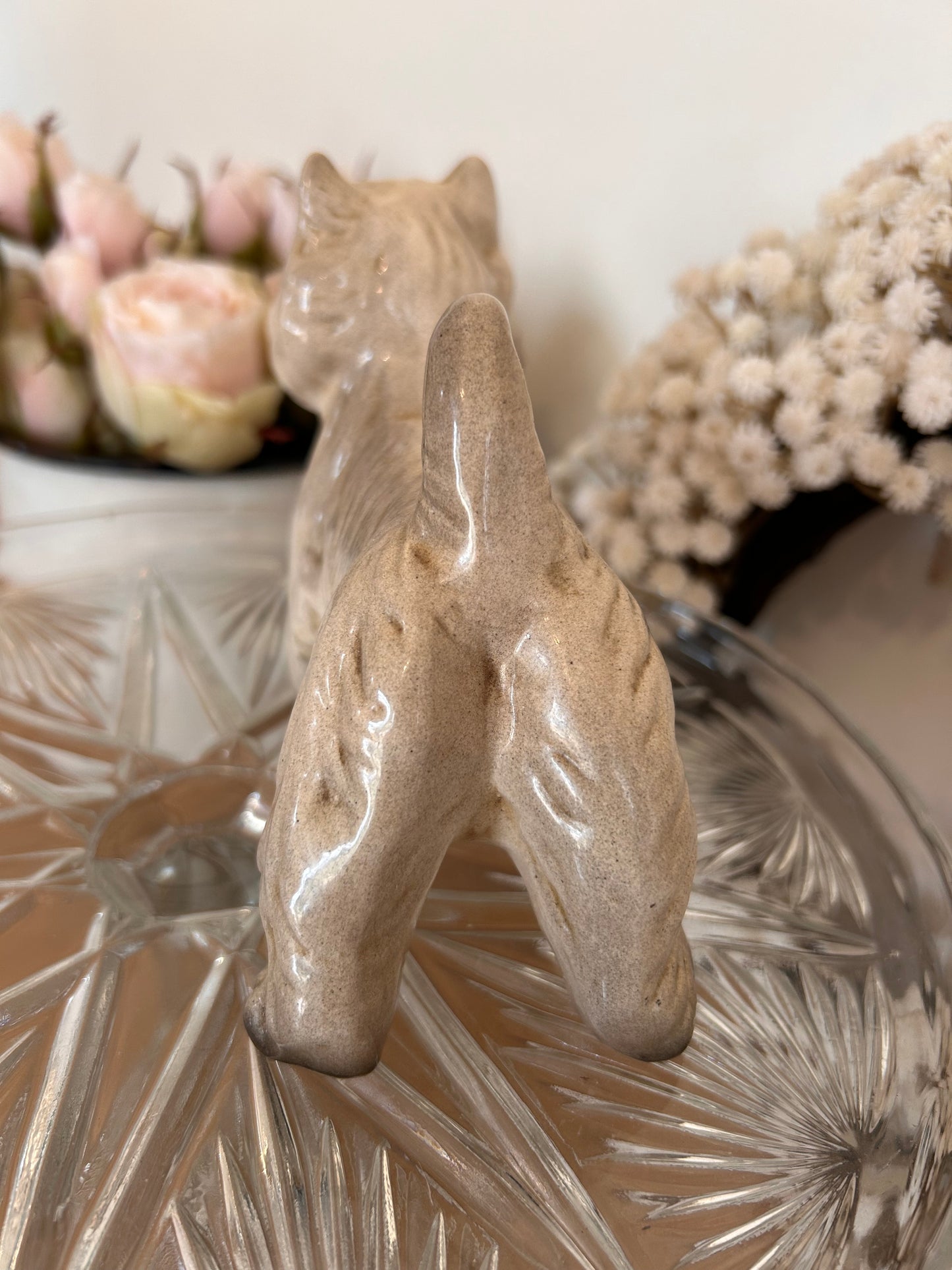 Cute vintage pottery Cairn terrier dog figure