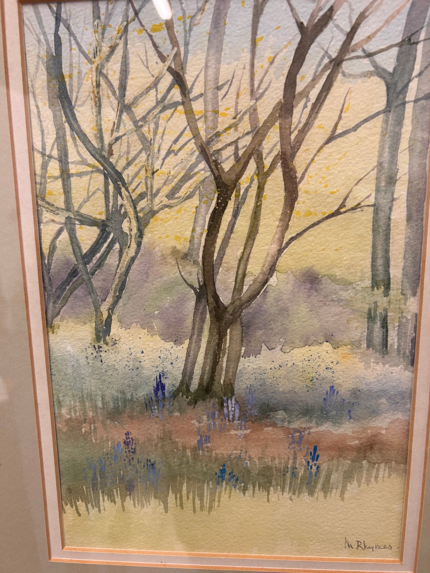 A Vintage framed and signed painting by Margaret Rhymes country scene