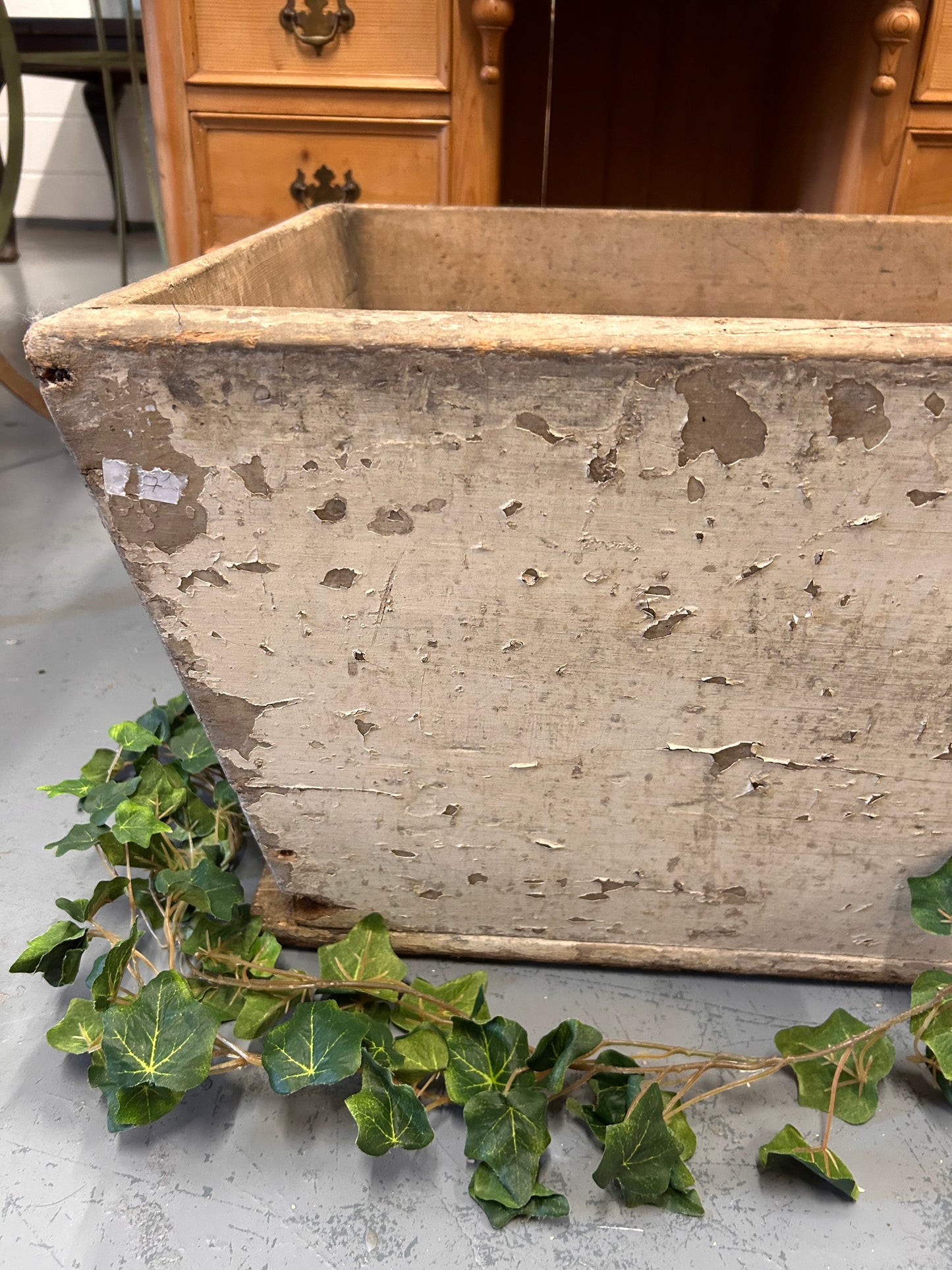 19thC Painted Pine Farmhouse trough - Logs, kindling, storage, country house