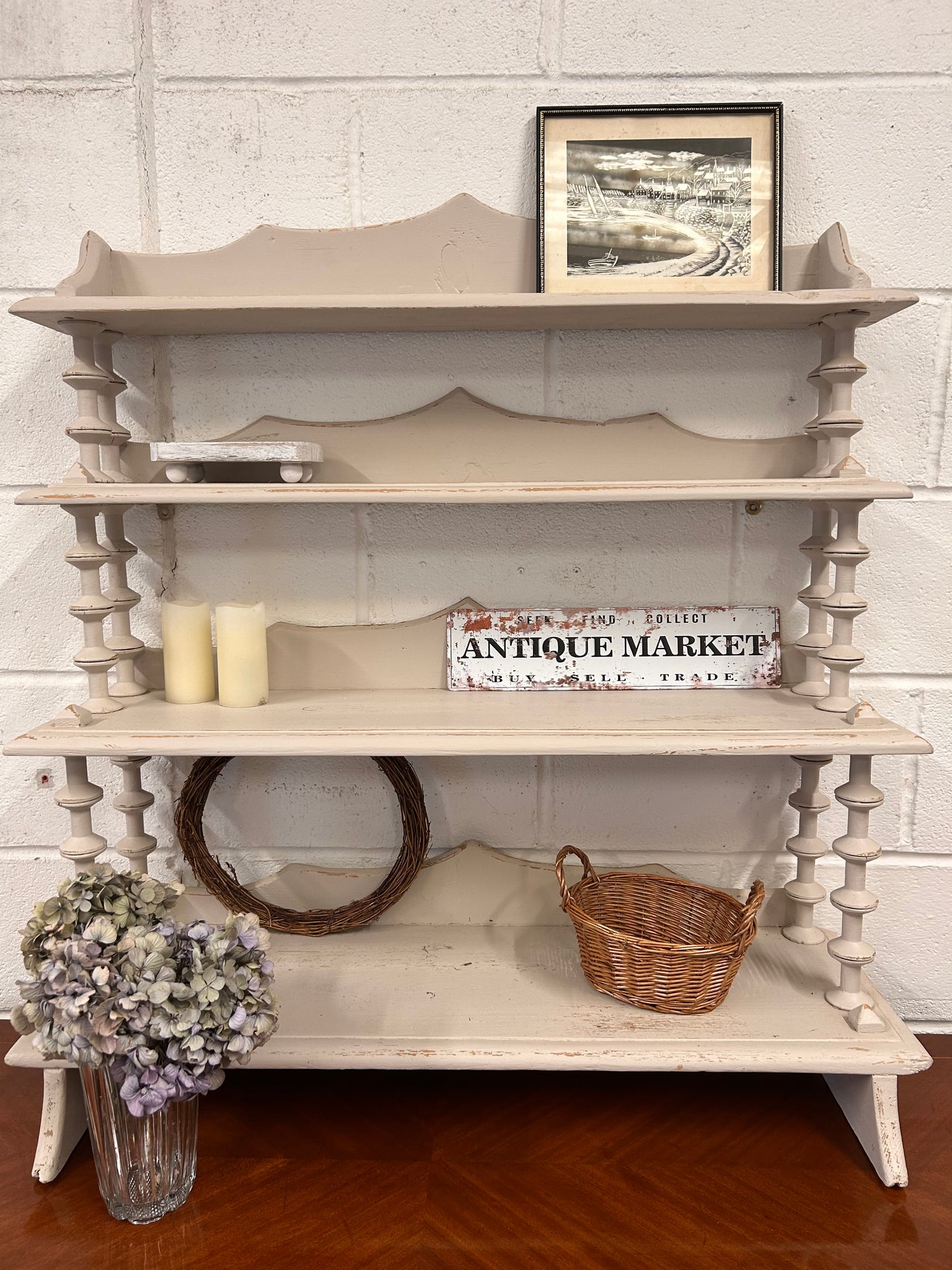 Painted Shabby Vintage Shelf unit - Freestanding or Wall hung