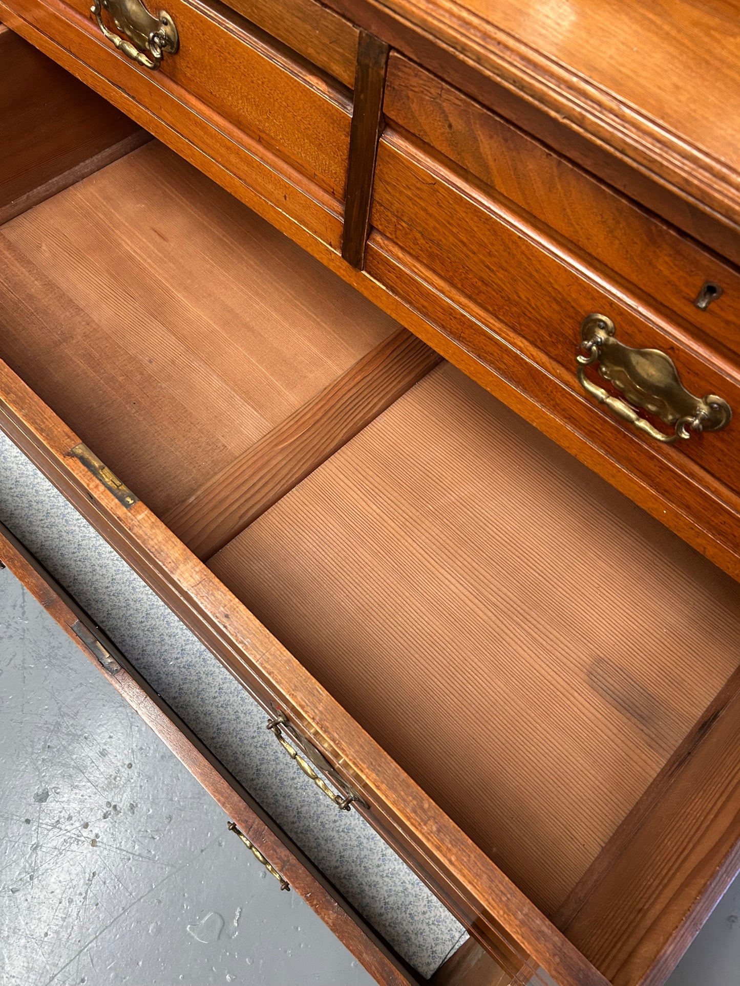 Beautiful Antique Dressing Chest of Drawers with Mirror Good Condition