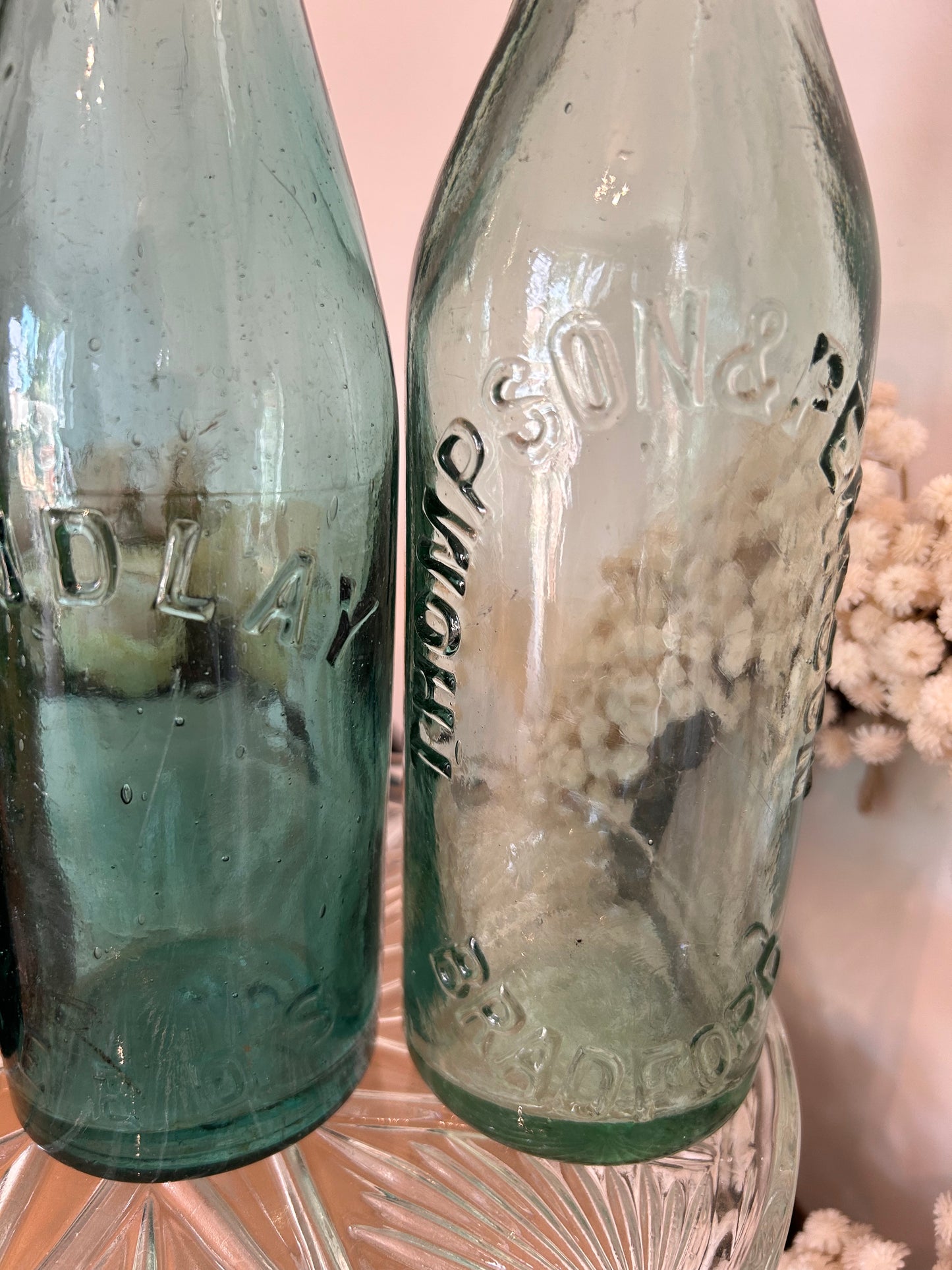 A Trio of vintage Yorkshire bottles various makers marks gorgeous colours