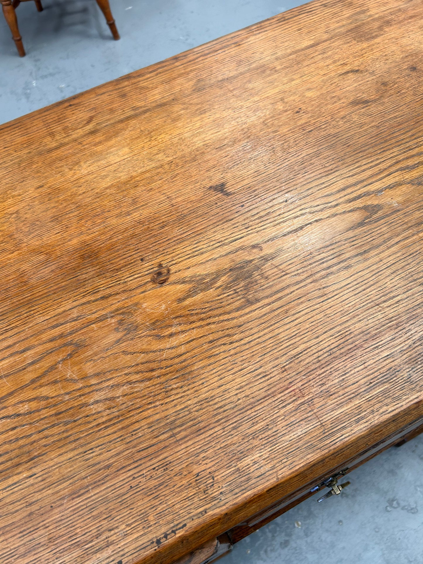 Large Victorian oak sideboard drawers cupboards carving and original handles