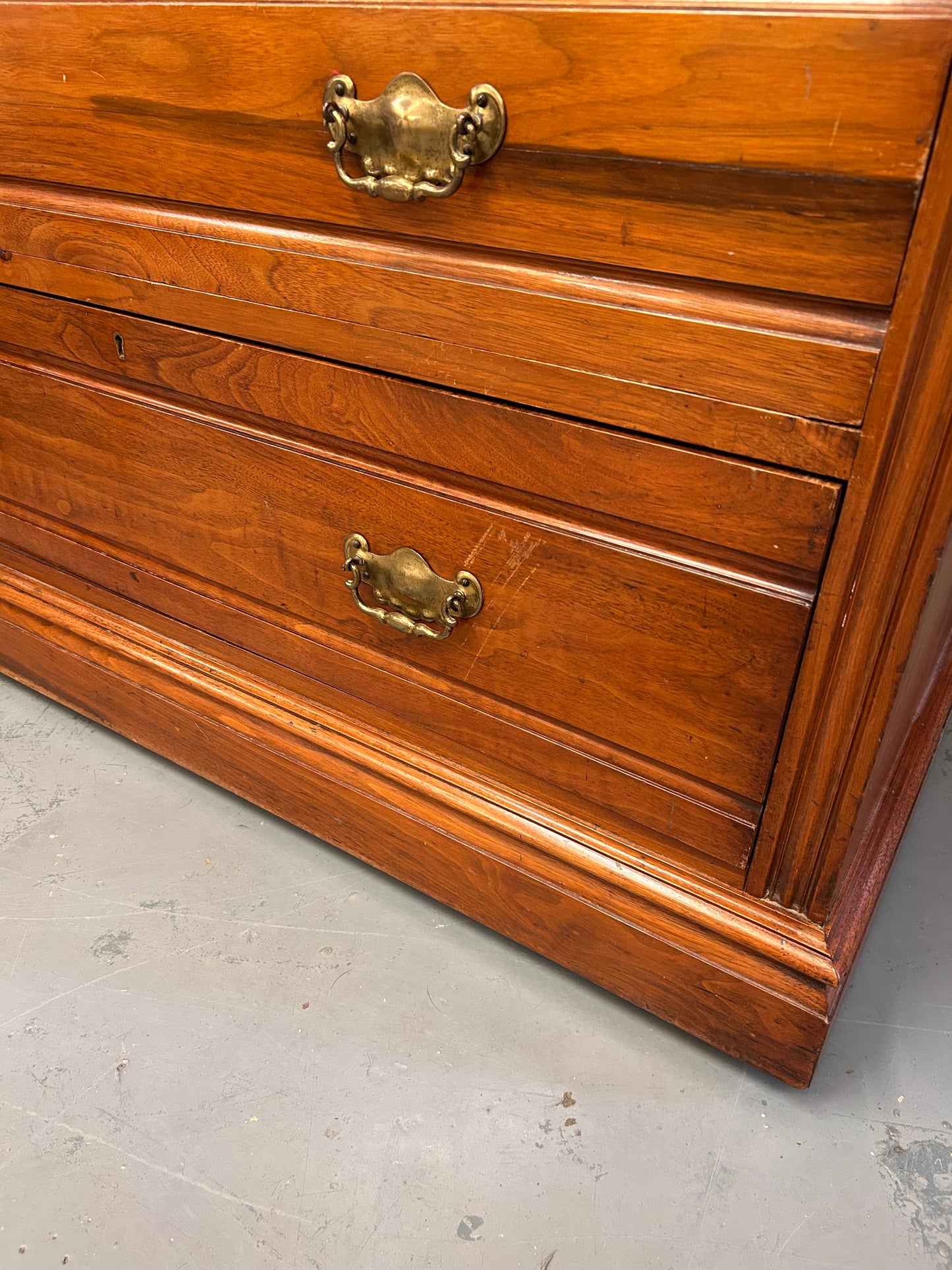 Beautiful Antique Dressing Chest of Drawers with Mirror Good Condition
