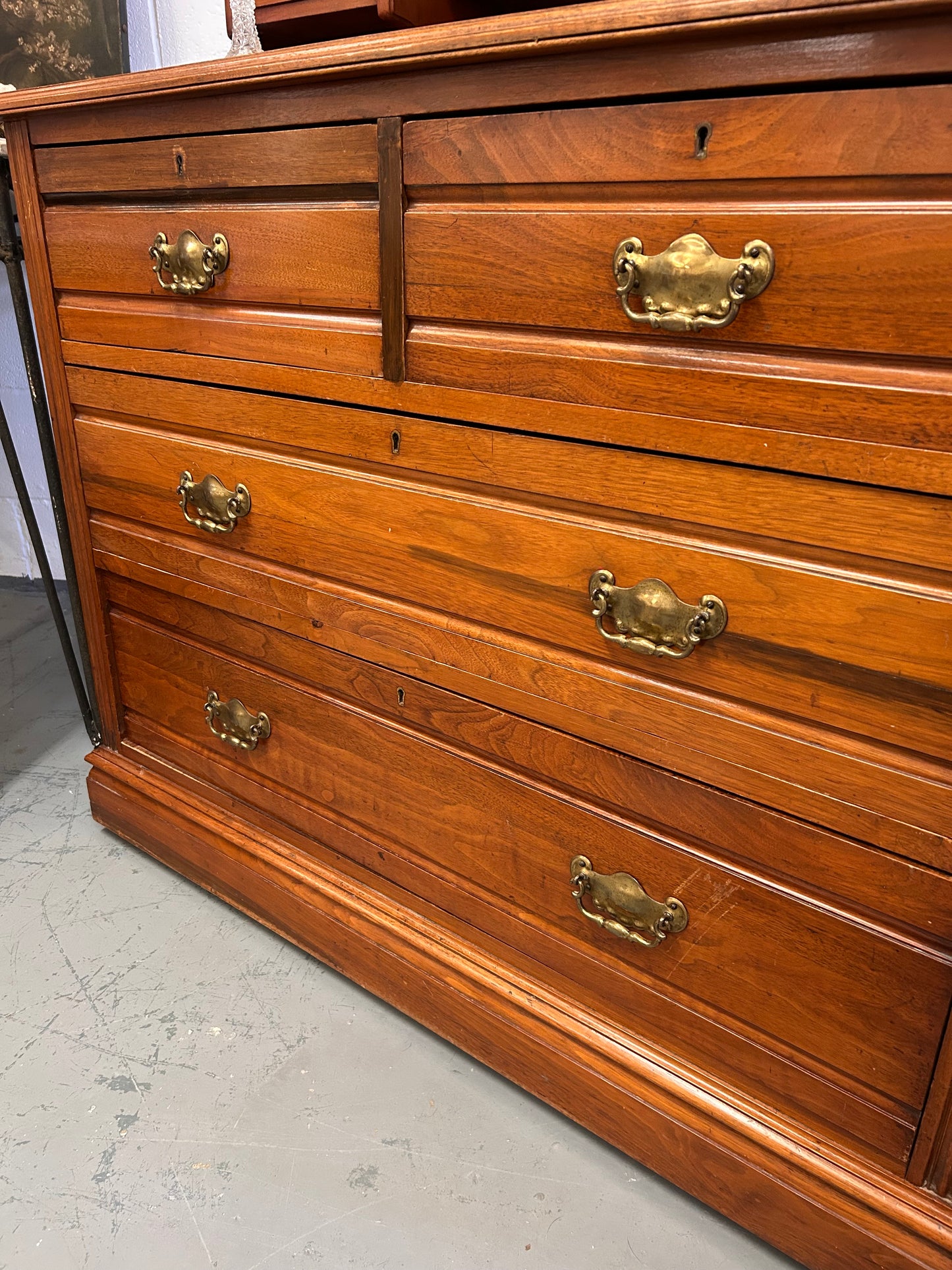 Beautiful Antique Dressing Chest of Drawers with Mirror Good Condition