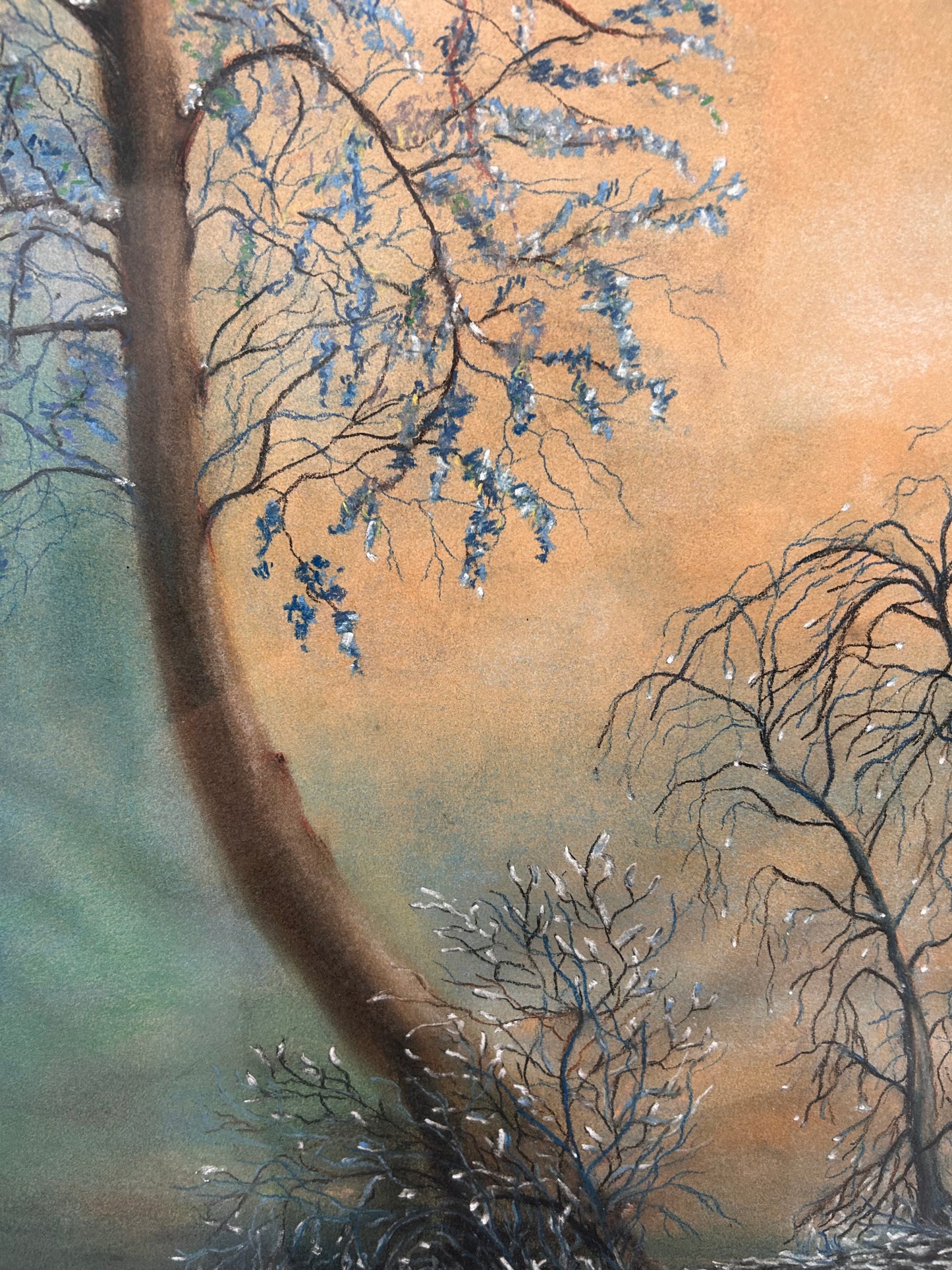 Gorgeous framed and signed painting by D Eaton 1977 Forest scene