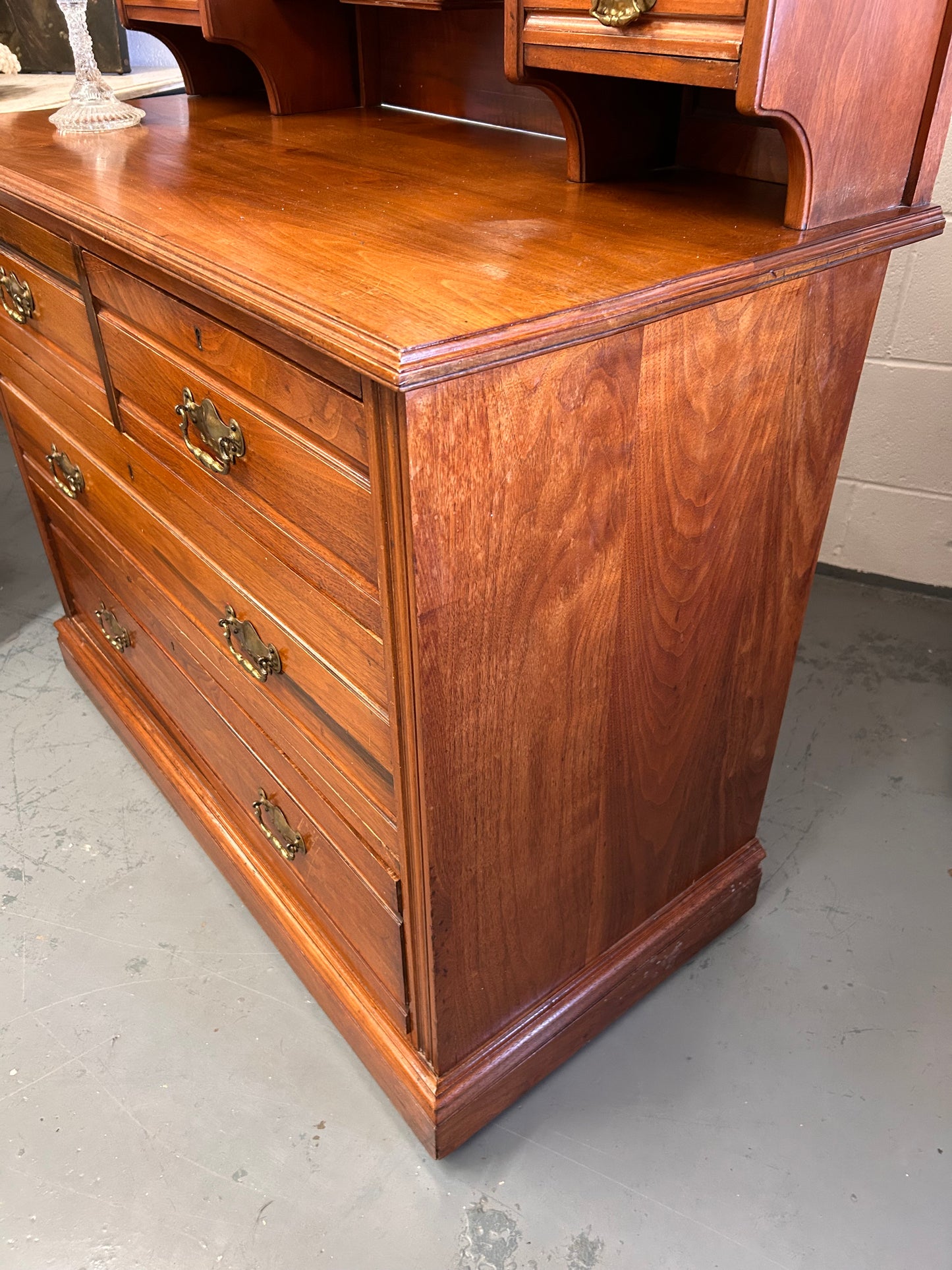 Beautiful Antique Dressing Chest of Drawers with Mirror Good Condition