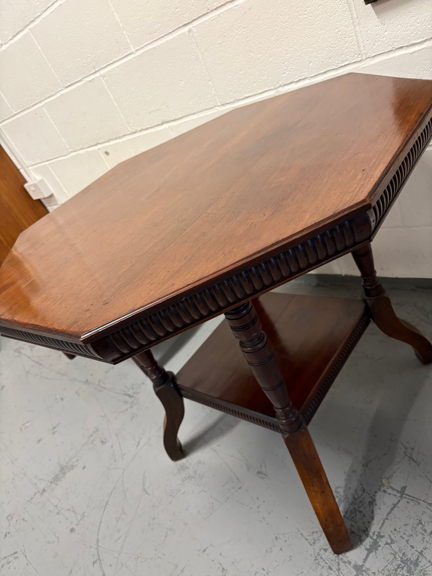 Antique Mahogany Octagonal Centre Table with Undershelf