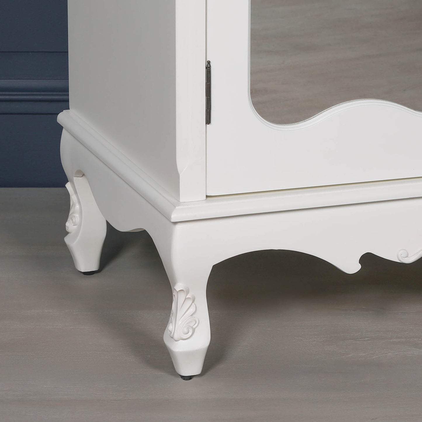French White Double Mirrored Door Armoire wardrobe