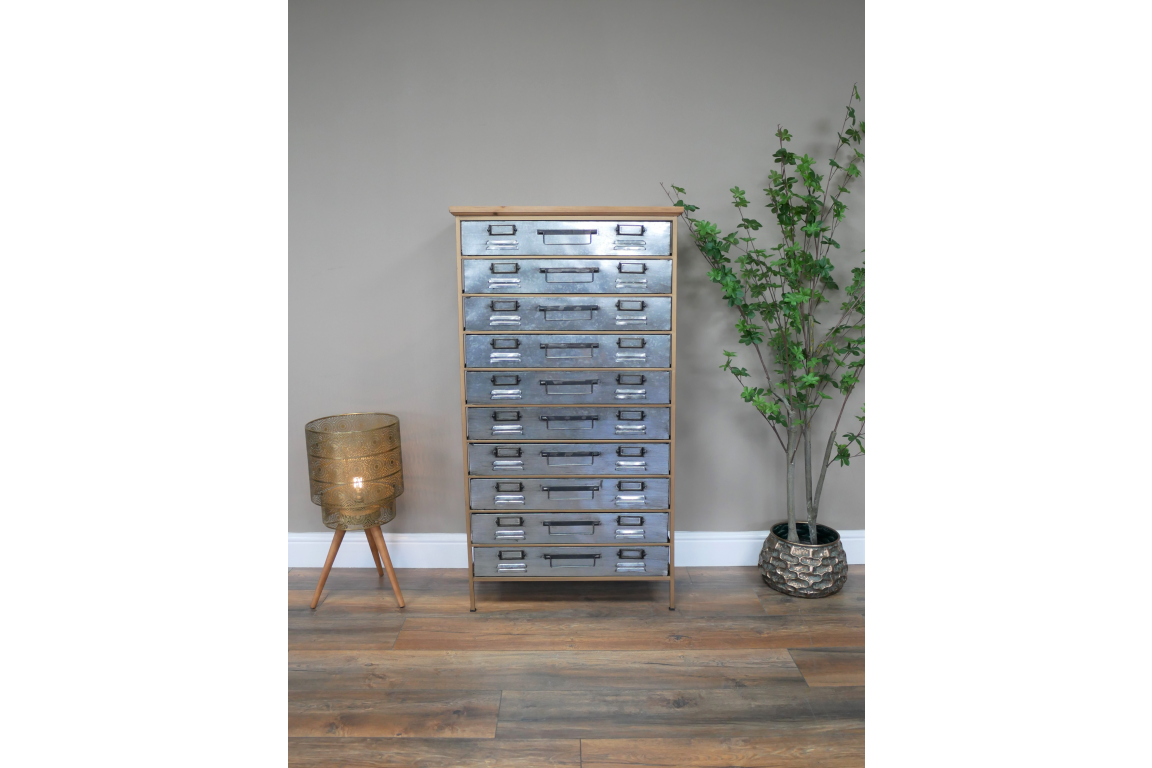 Impressive multi drawer wood and metal Storage Cabinet office crafts