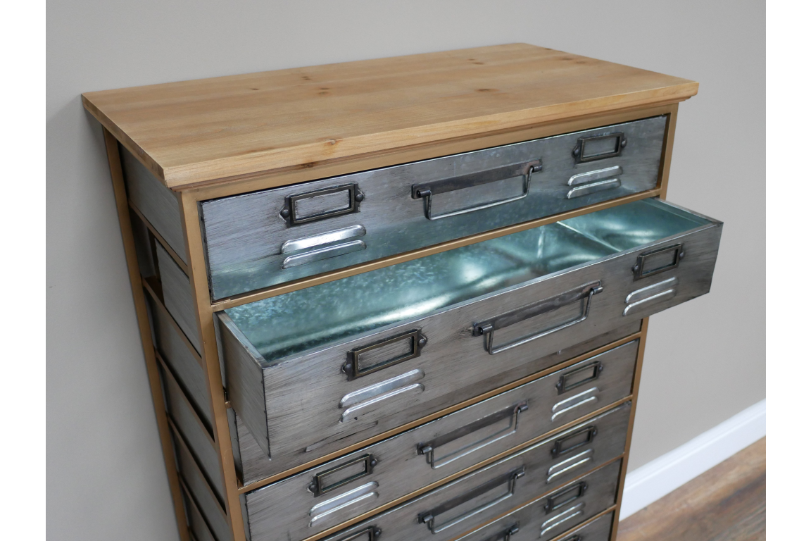 Impressive multi drawer wood and metal Storage Cabinet office crafts
