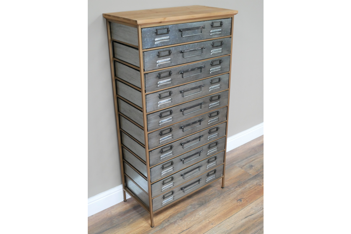 Impressive multi drawer wood and metal Storage Cabinet office crafts