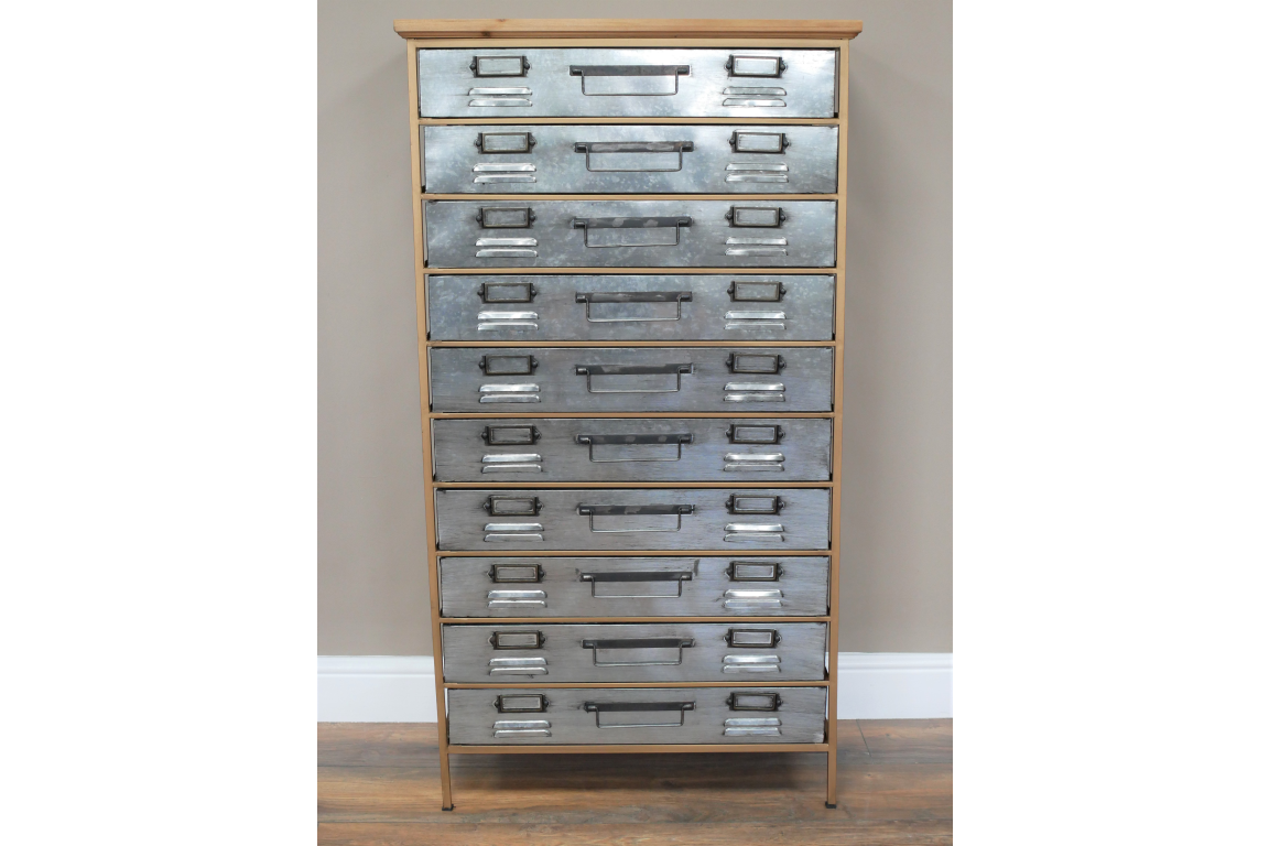 Impressive multi drawer wood and metal Storage Cabinet office crafts