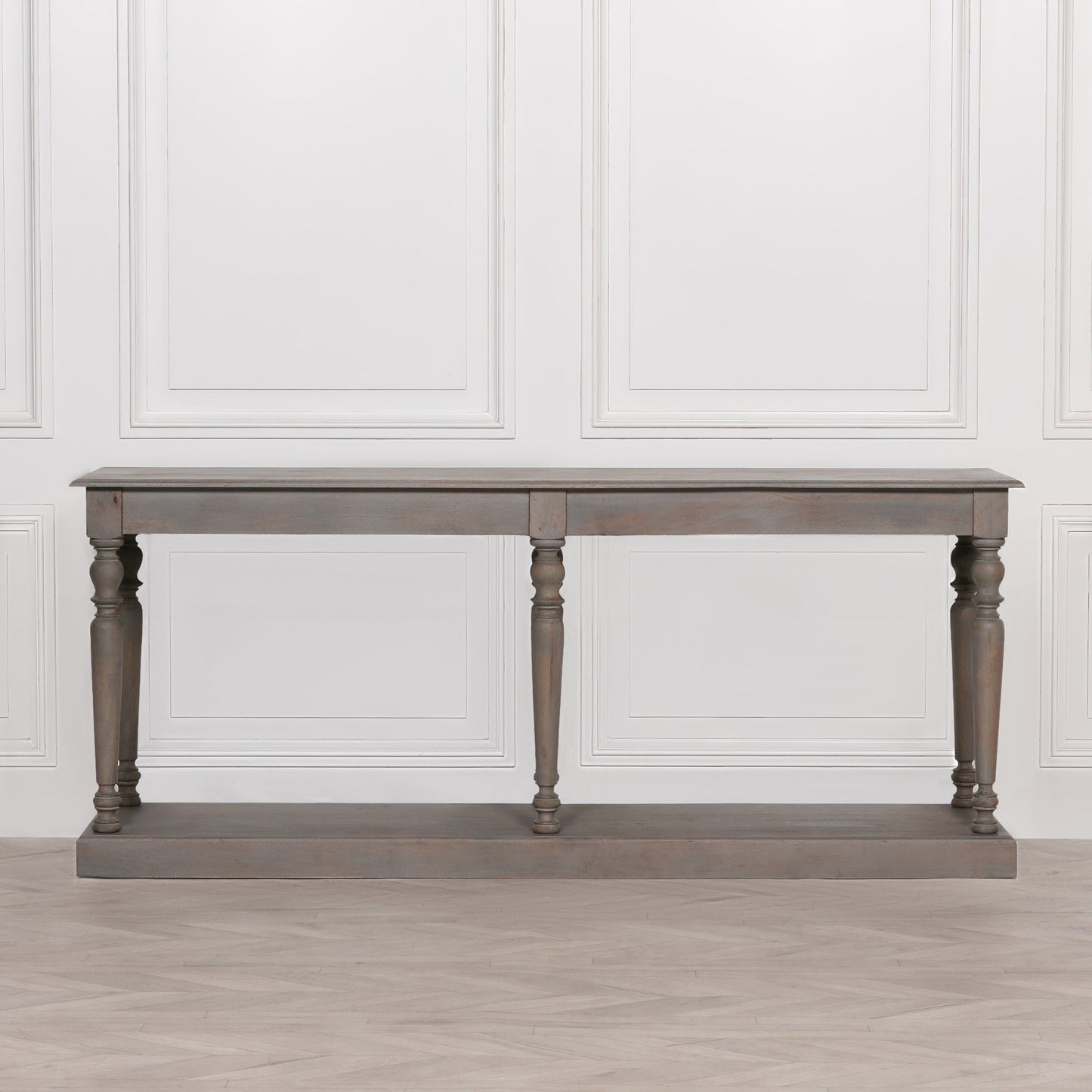 Rustic Wooden Column Leg Console hall side table