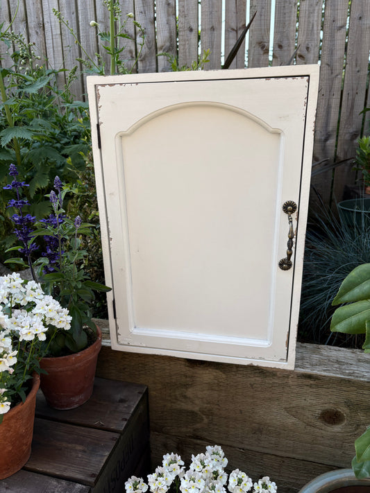 White shabby Wall Unit - Vintage style storage cabinet cupboard